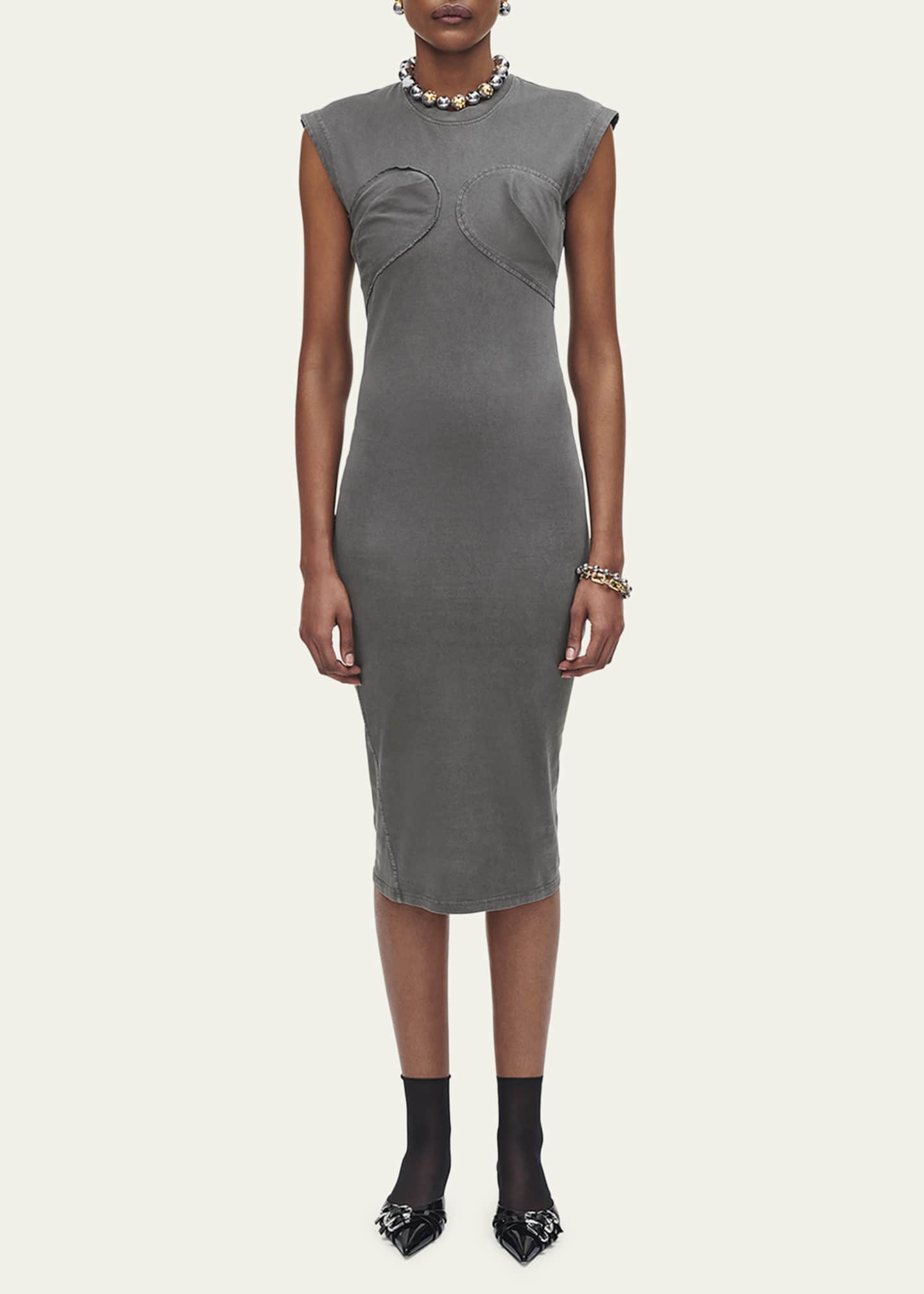 Marc Jacobs Seamed Up Body Con Midi Dress
