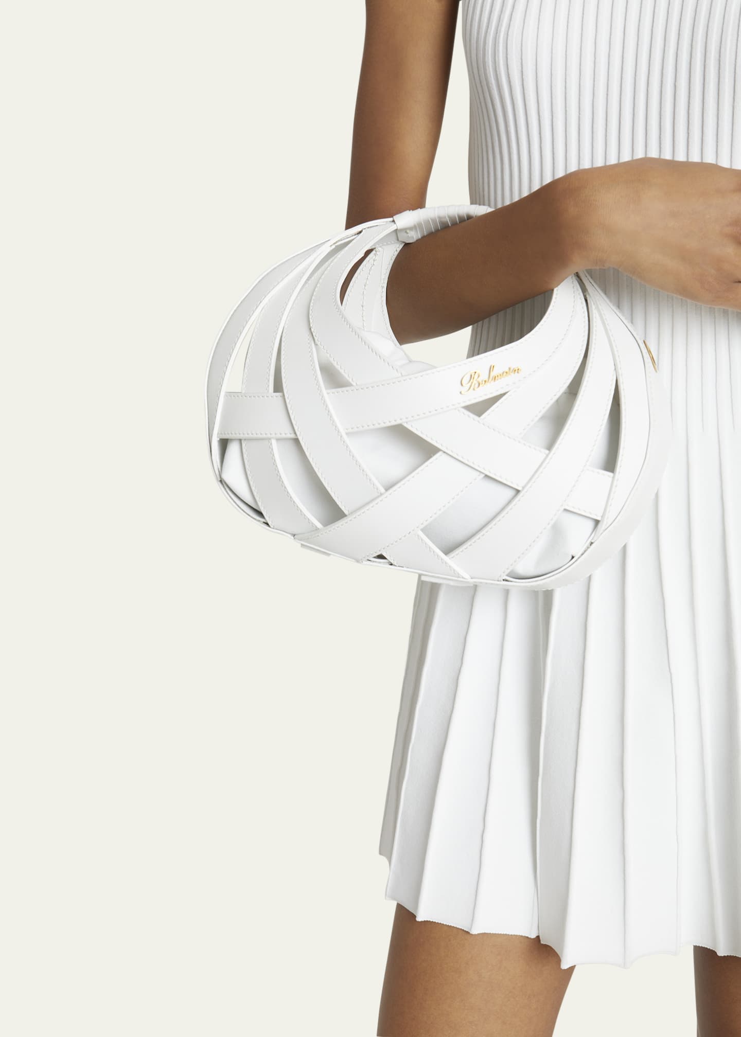 Balmain Round Basket Top Handle Bag Bergdorf Goodman