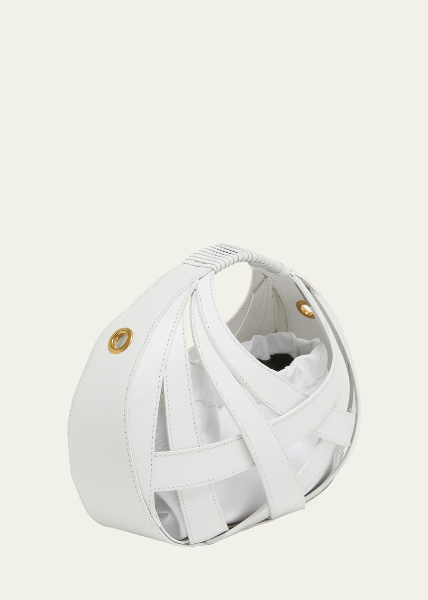 Balmain Round Basket Top-Handle Bag Image 3 of 5