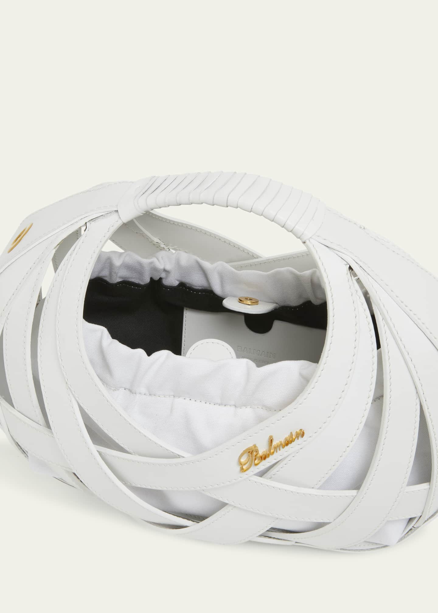 Balmain Round Basket Top-Handle Bag Image 4 of 5