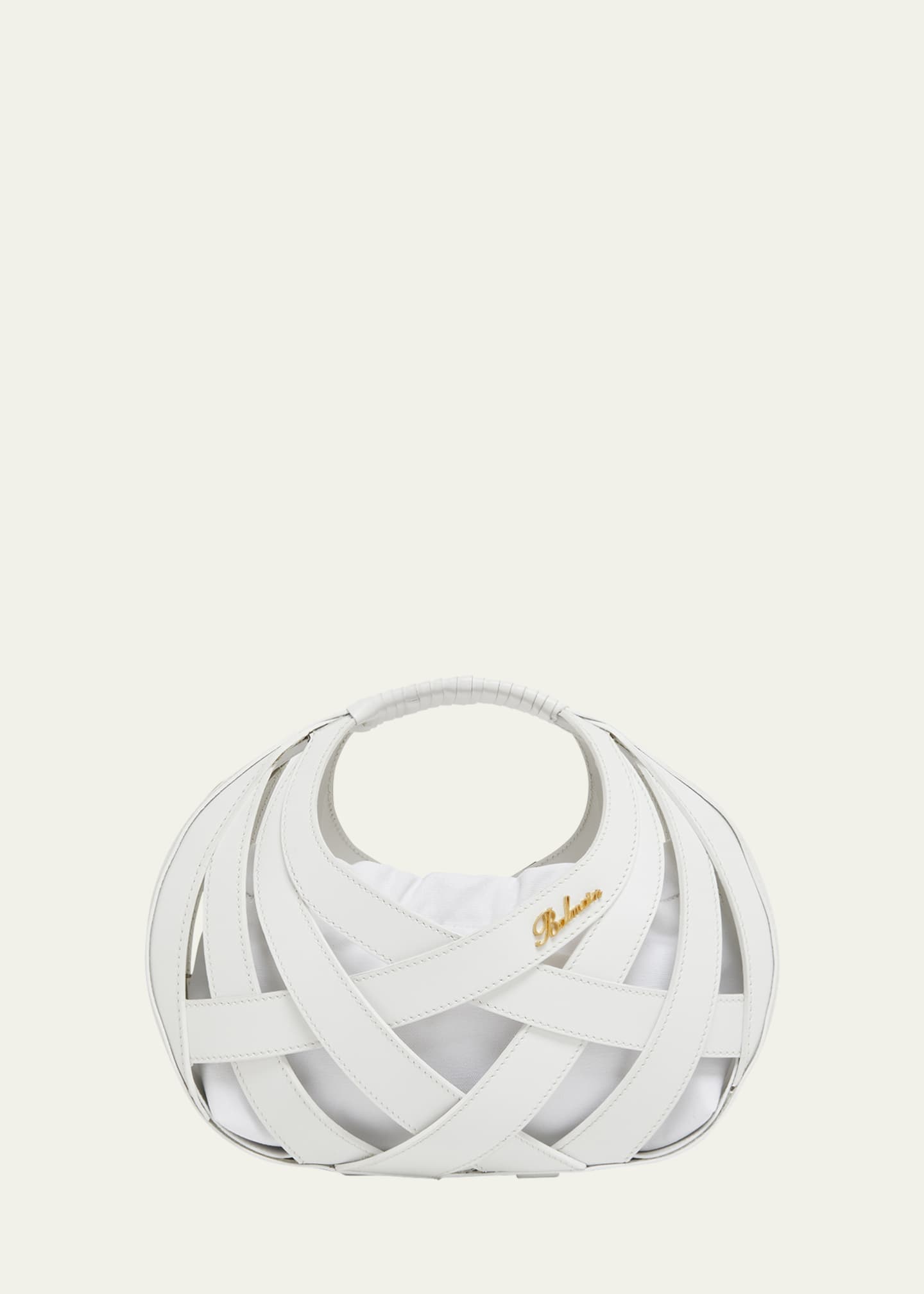 Balmain Round Basket Top-Handle Bag Image 1 of 5