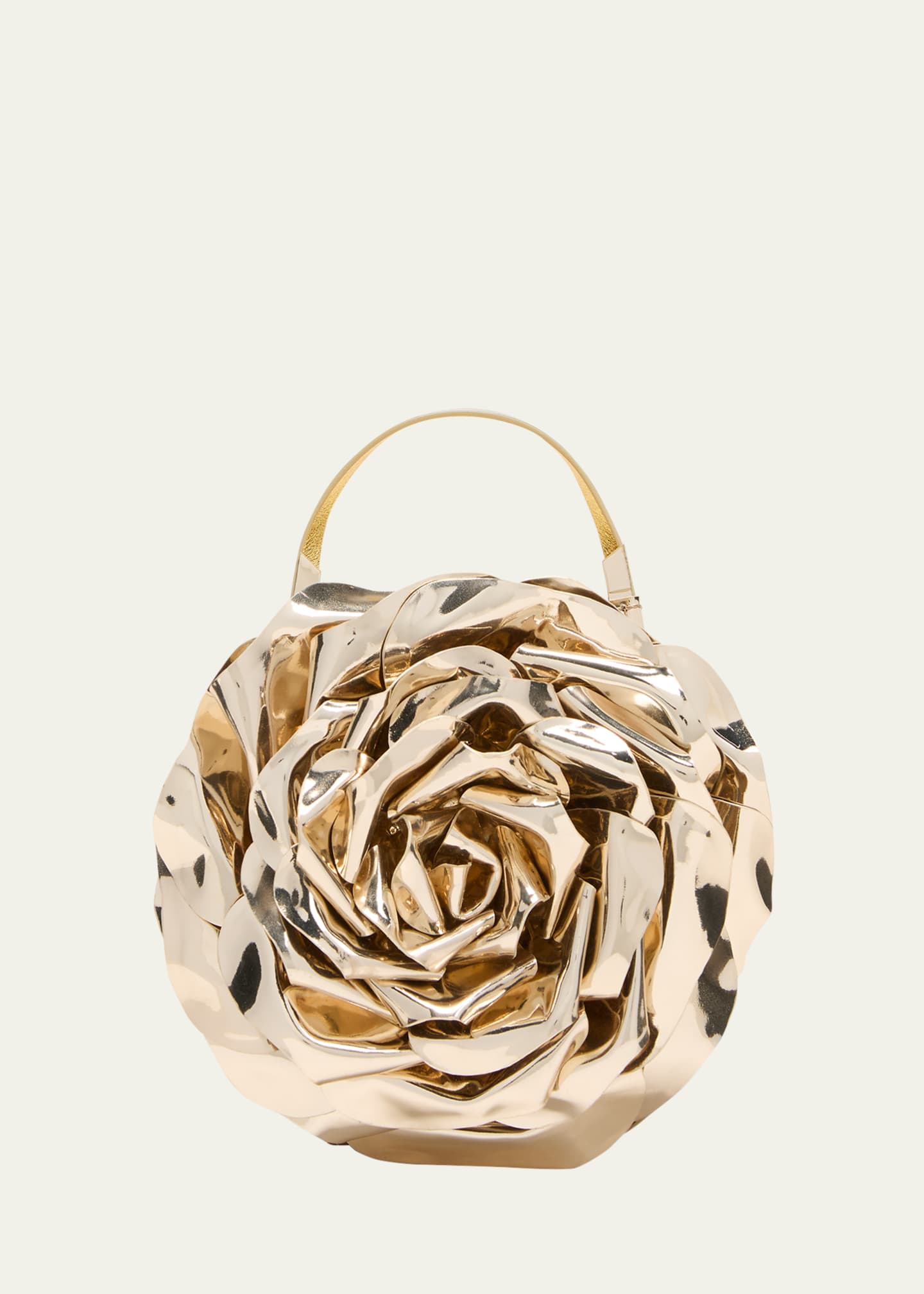 Balmain Rose Minaudiere in Reflective Leather Image 1 of 5
