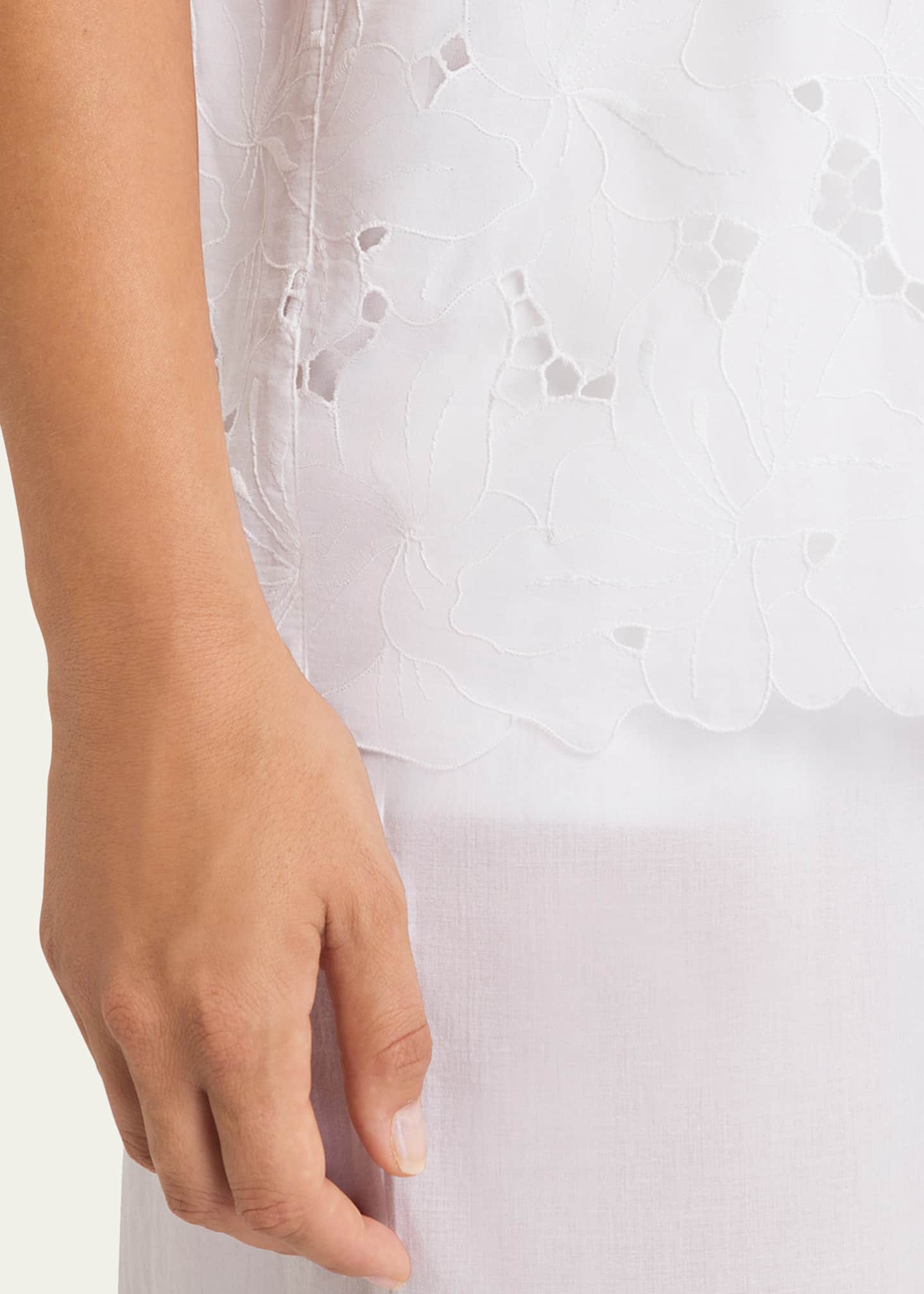 Hanro Clara Floral-Embroidered Cotton Tank Top Image 5 of 5