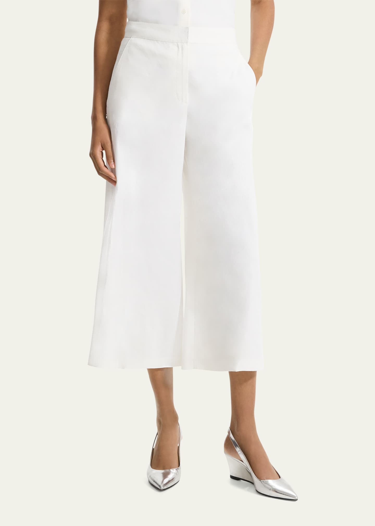 Theory Terena Cropped Wide-Leg Pants Image 4 of 5