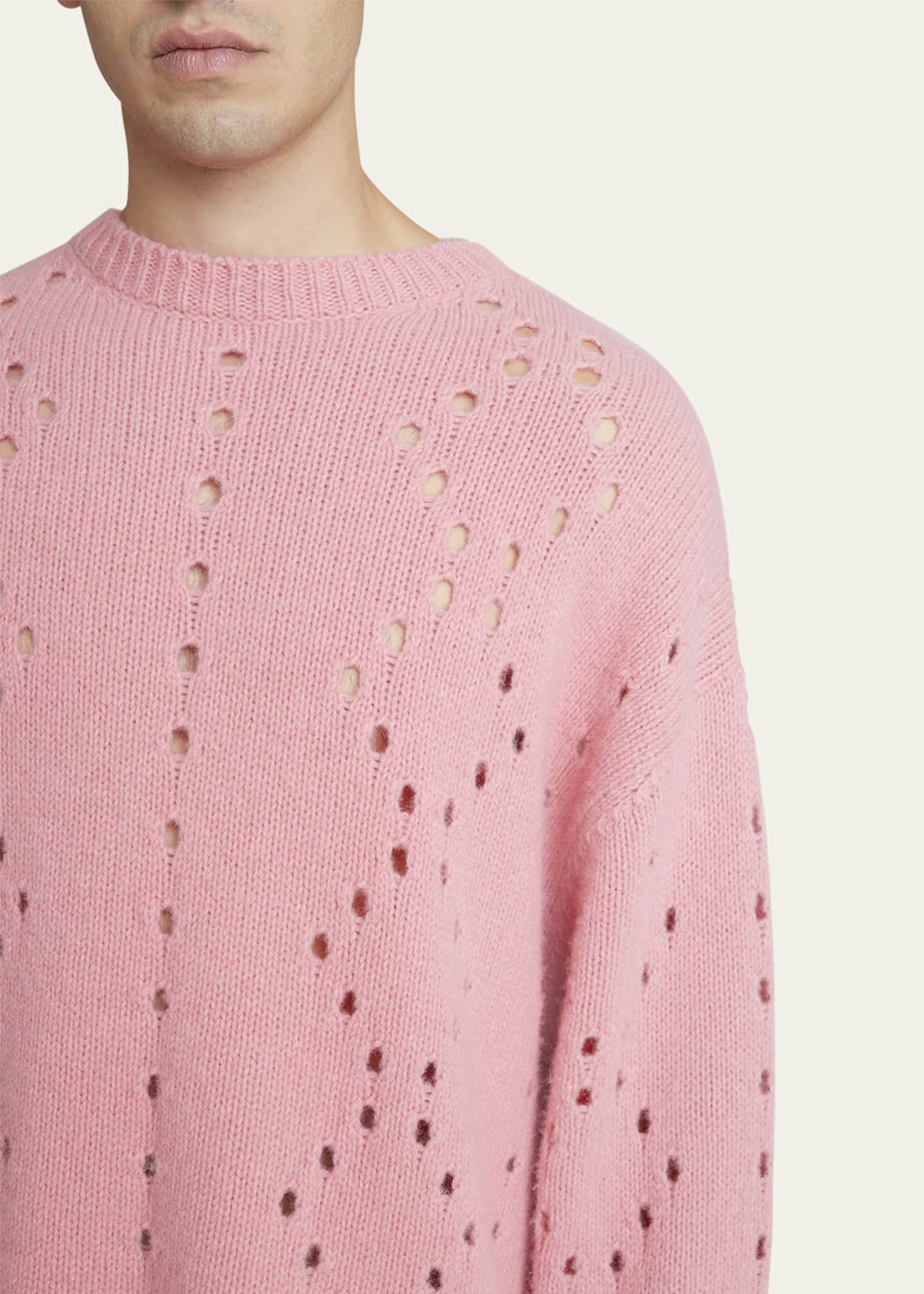 Givenchy Men s Oversized Holey Sweater Bergdorf Goodman