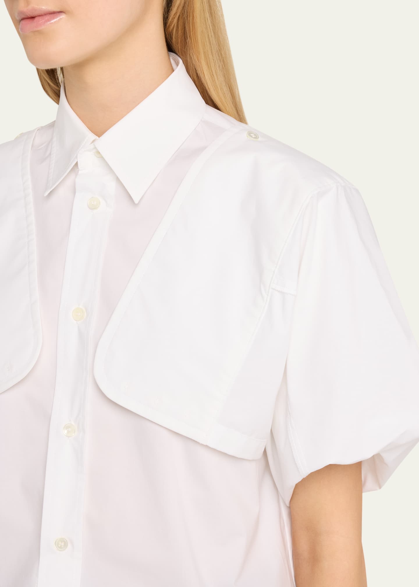 MM6 Maison Margiela Button-Front Poplin Shirt - Bergdorf Goodman
