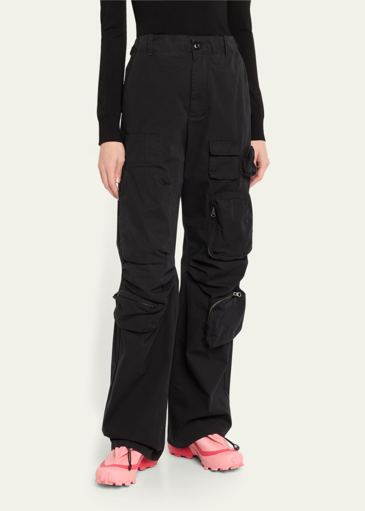 MM6 Maison Margiela Black Cotton Cargo Pants