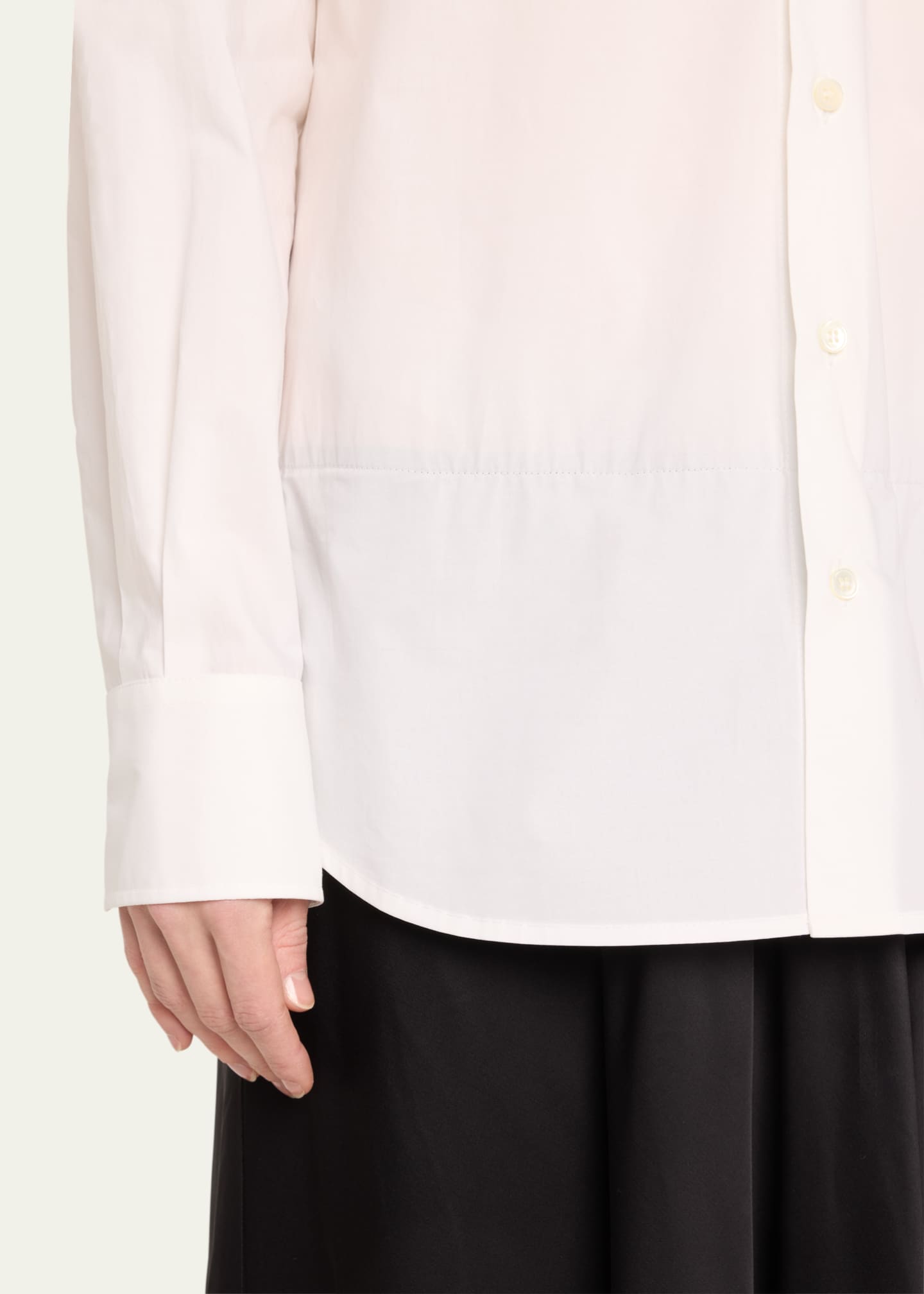 MM6 Maison Margiela Long-Sleeve Combo Midi Shirtdress Image 5 of 5