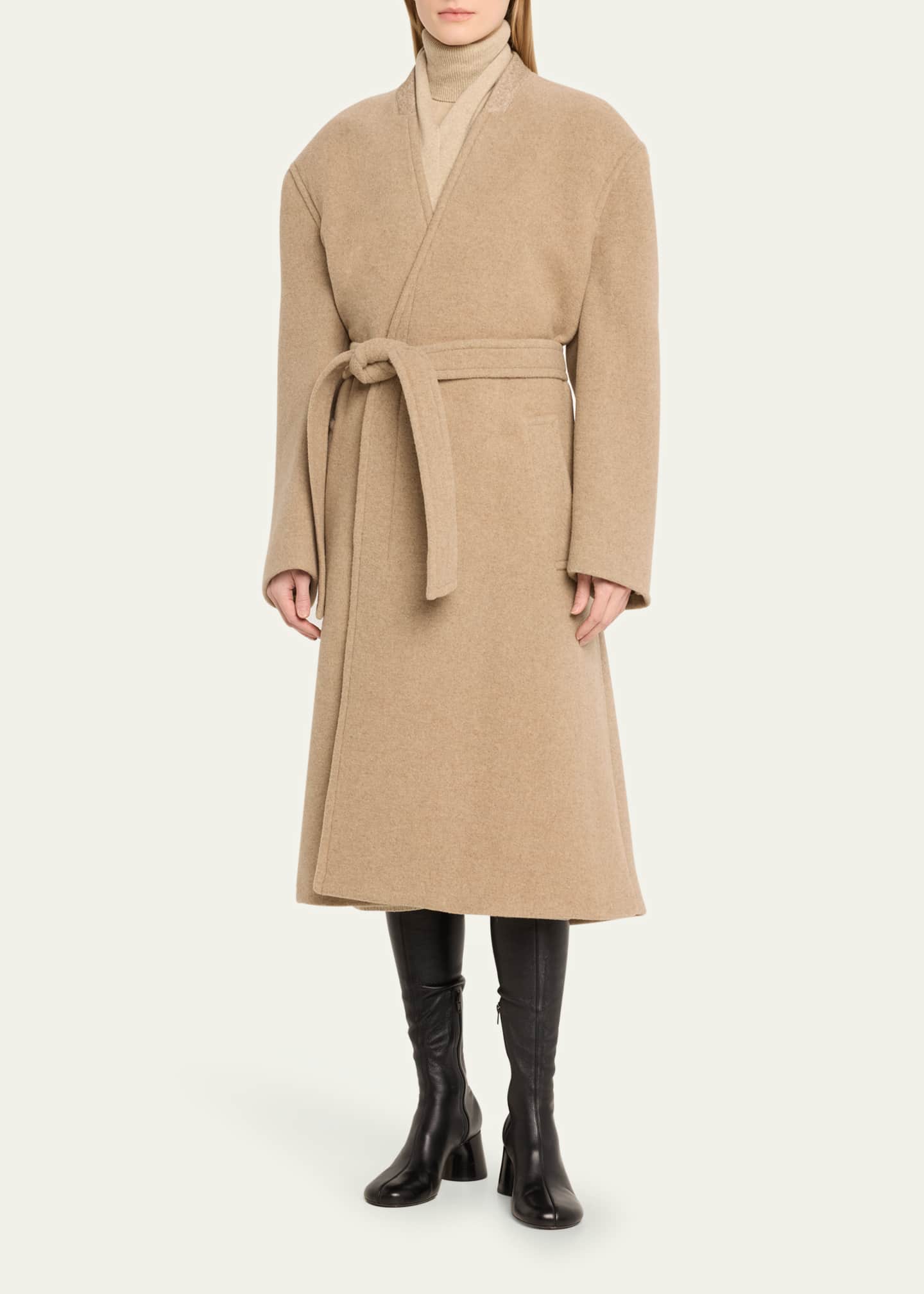 MM6 Maison Margiela Belted Wool-Blend Coat Image 2 of 5