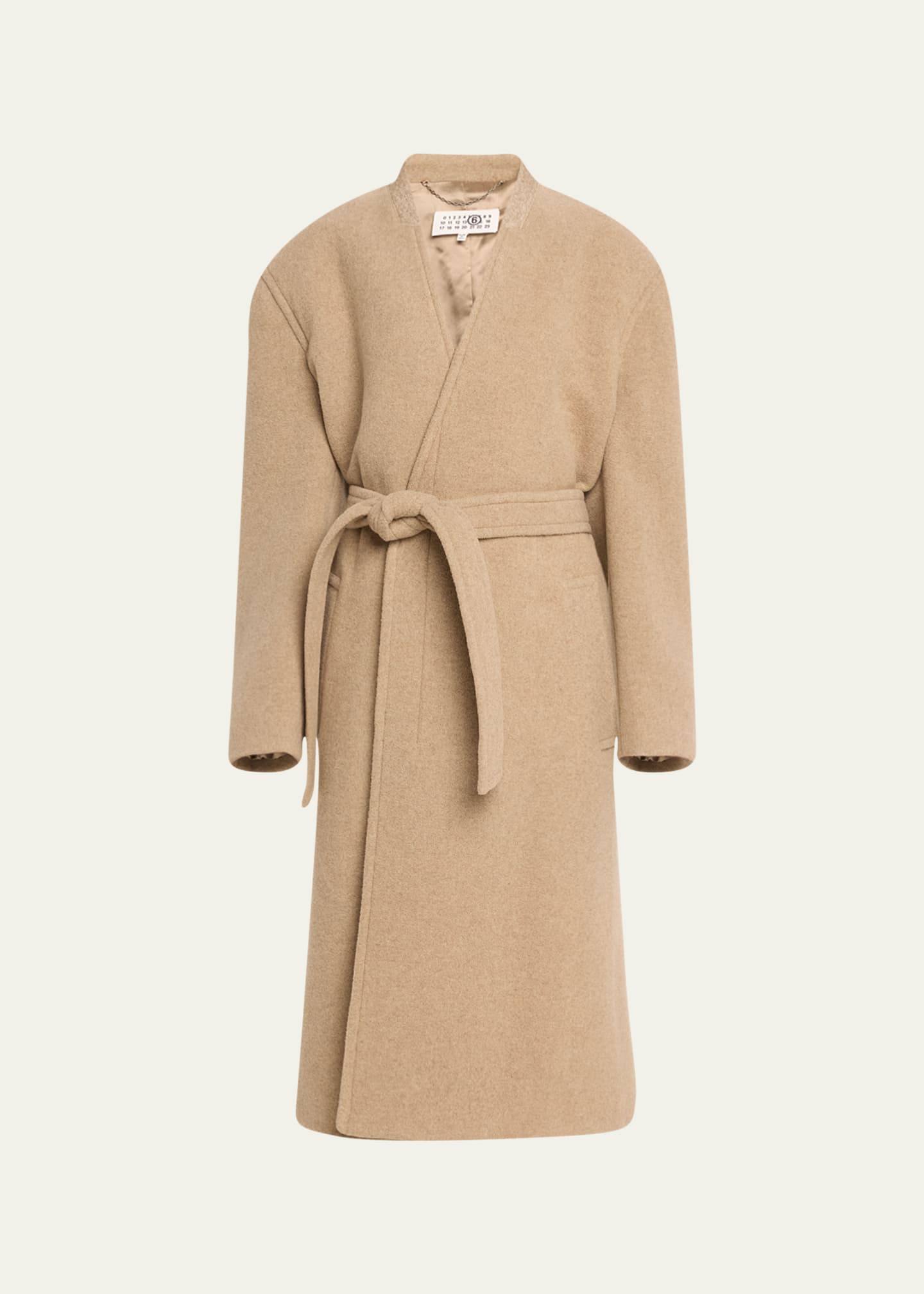 MM6 Maison Margiela Belted Wool-Blend Coat Image 1 of 5