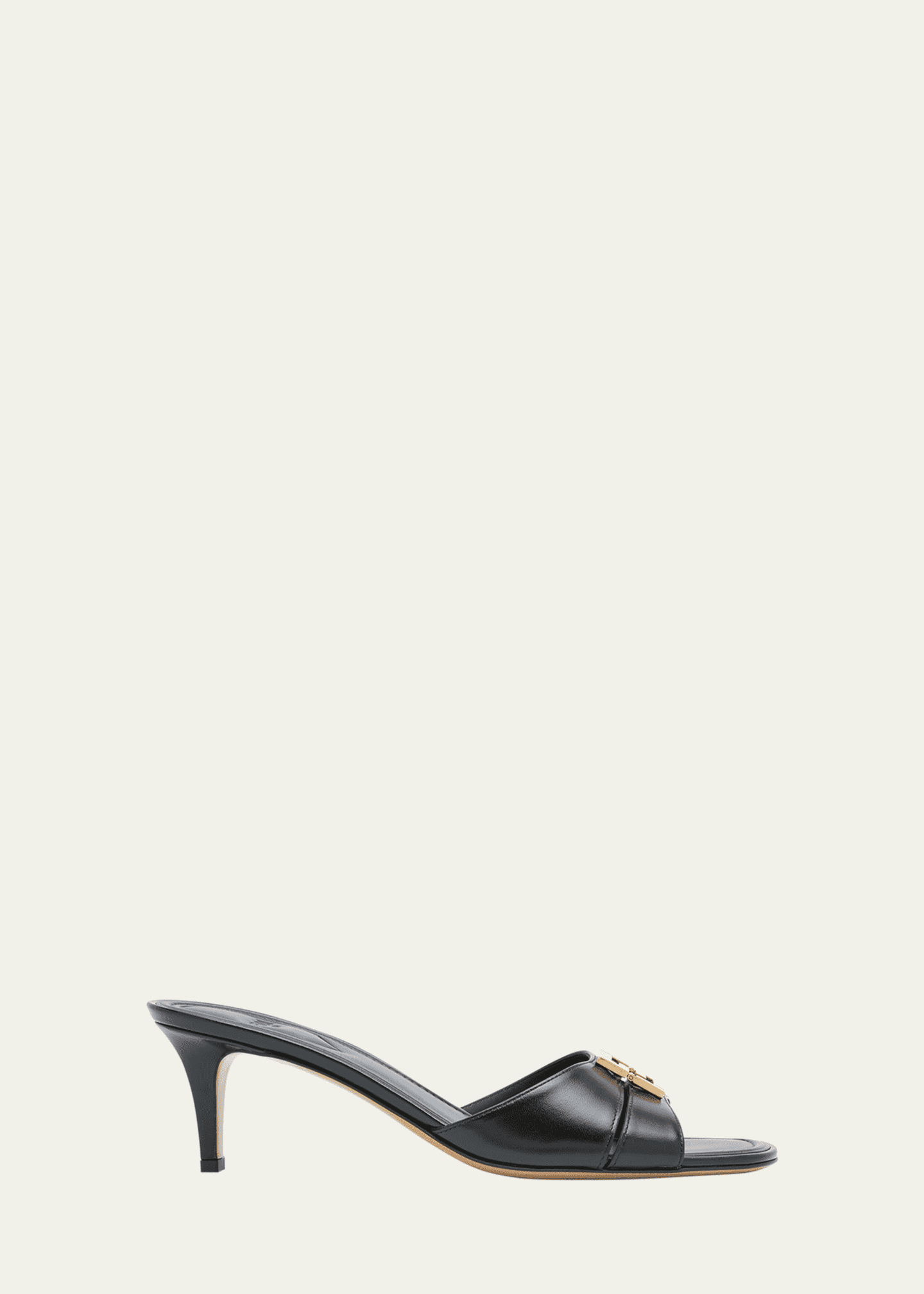 Fendi Fold Leather Kitten-Heel Sandals Image 1 of 6