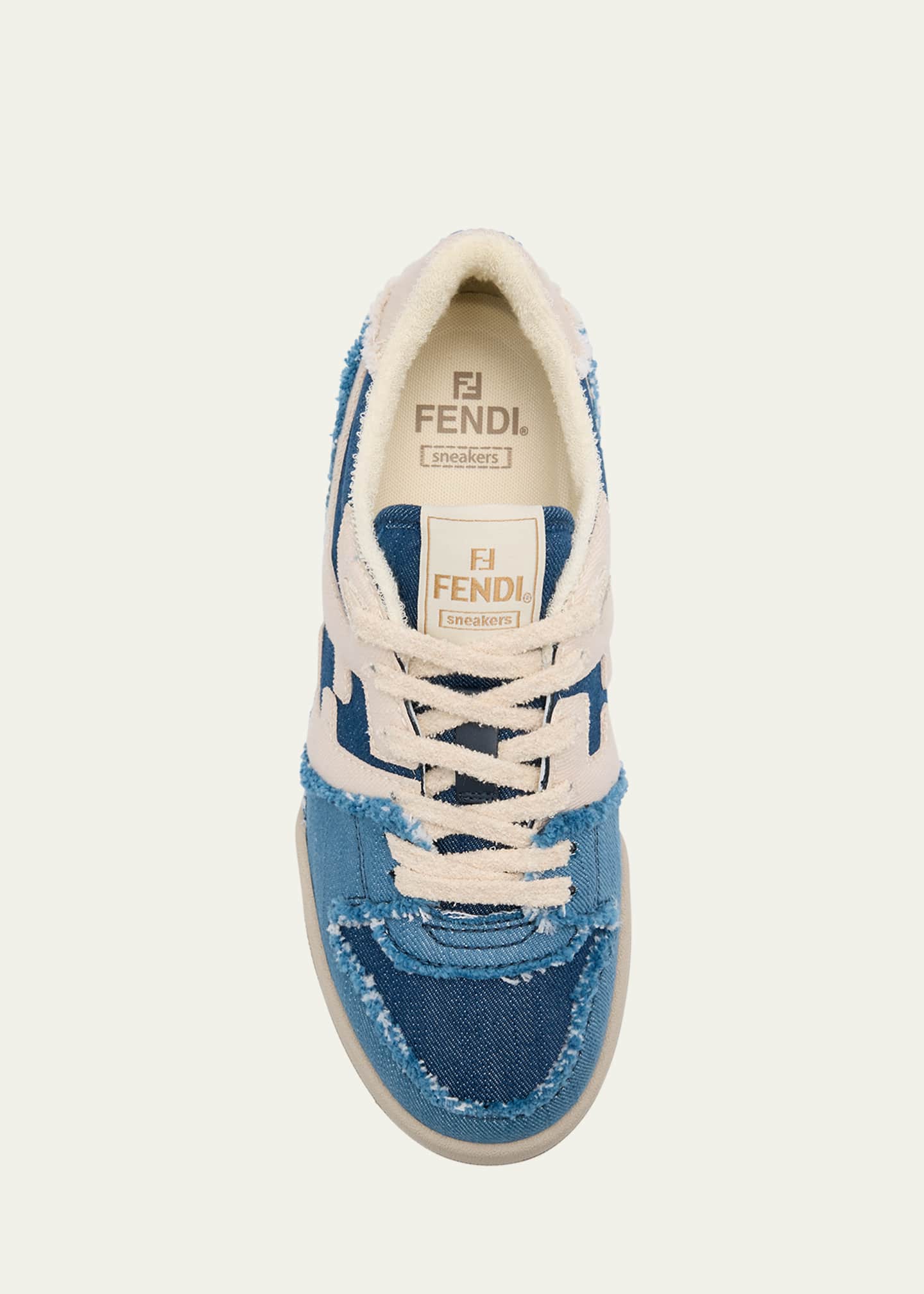Fendi Match Distressed Denim Sneakers - Bergdorf Goodman