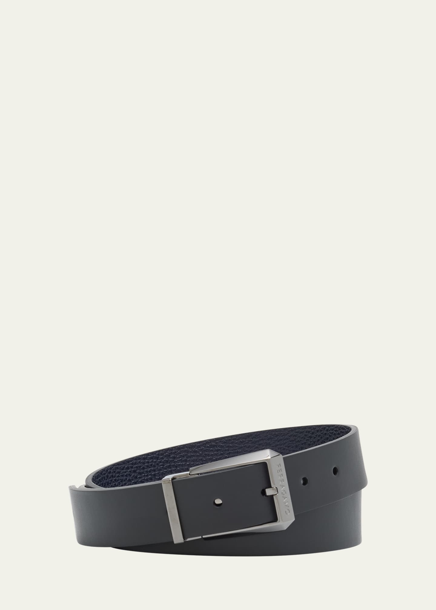 Ferragamo Men's Double Adjustable Leather Belt Image 1 of 2