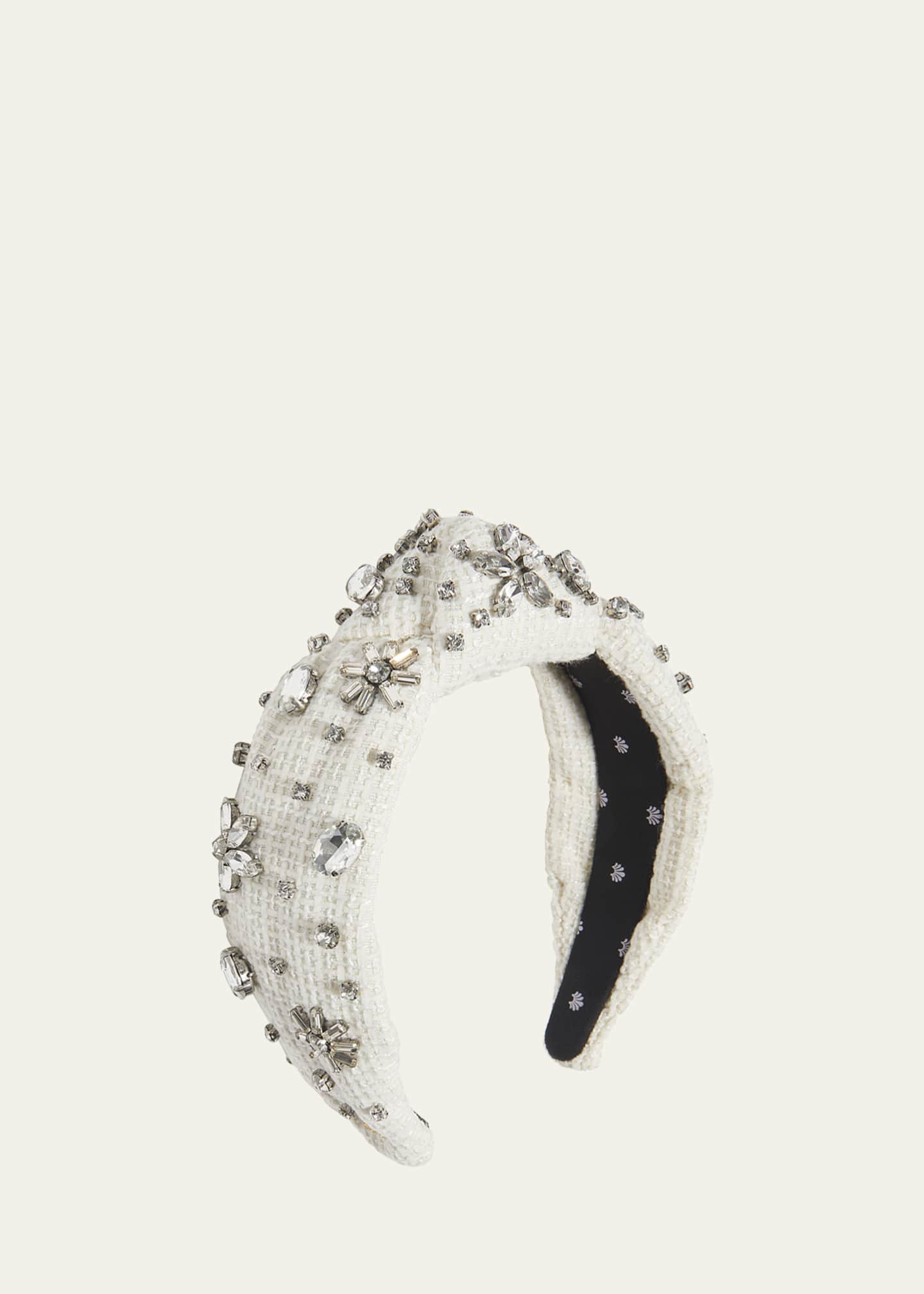 Lele Sadoughi Embellished Tweed Knotted Headband