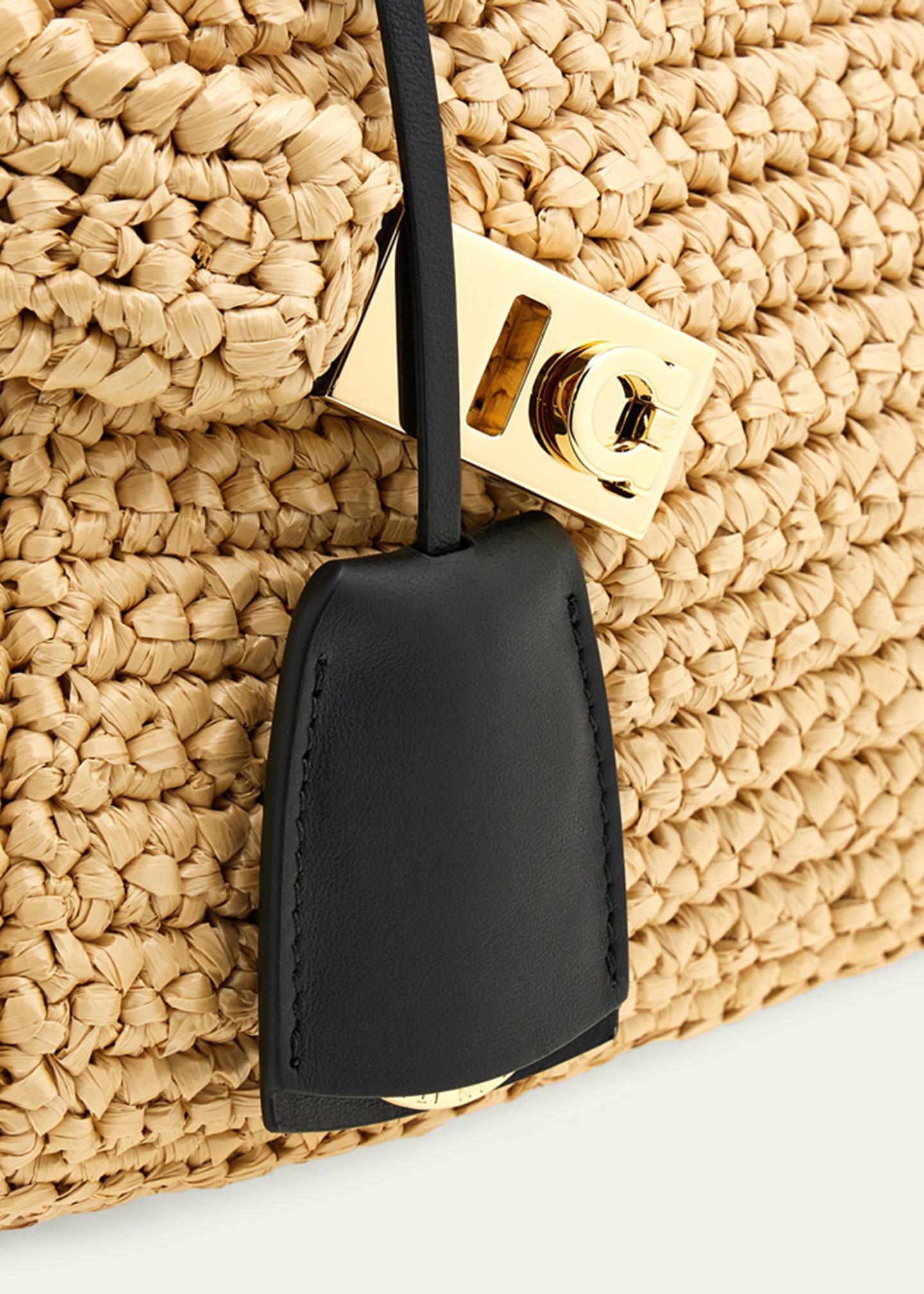 Ferragamo Hug Mini Crochet Raffia Top-Handle Bag - Bergdorf Goodman
