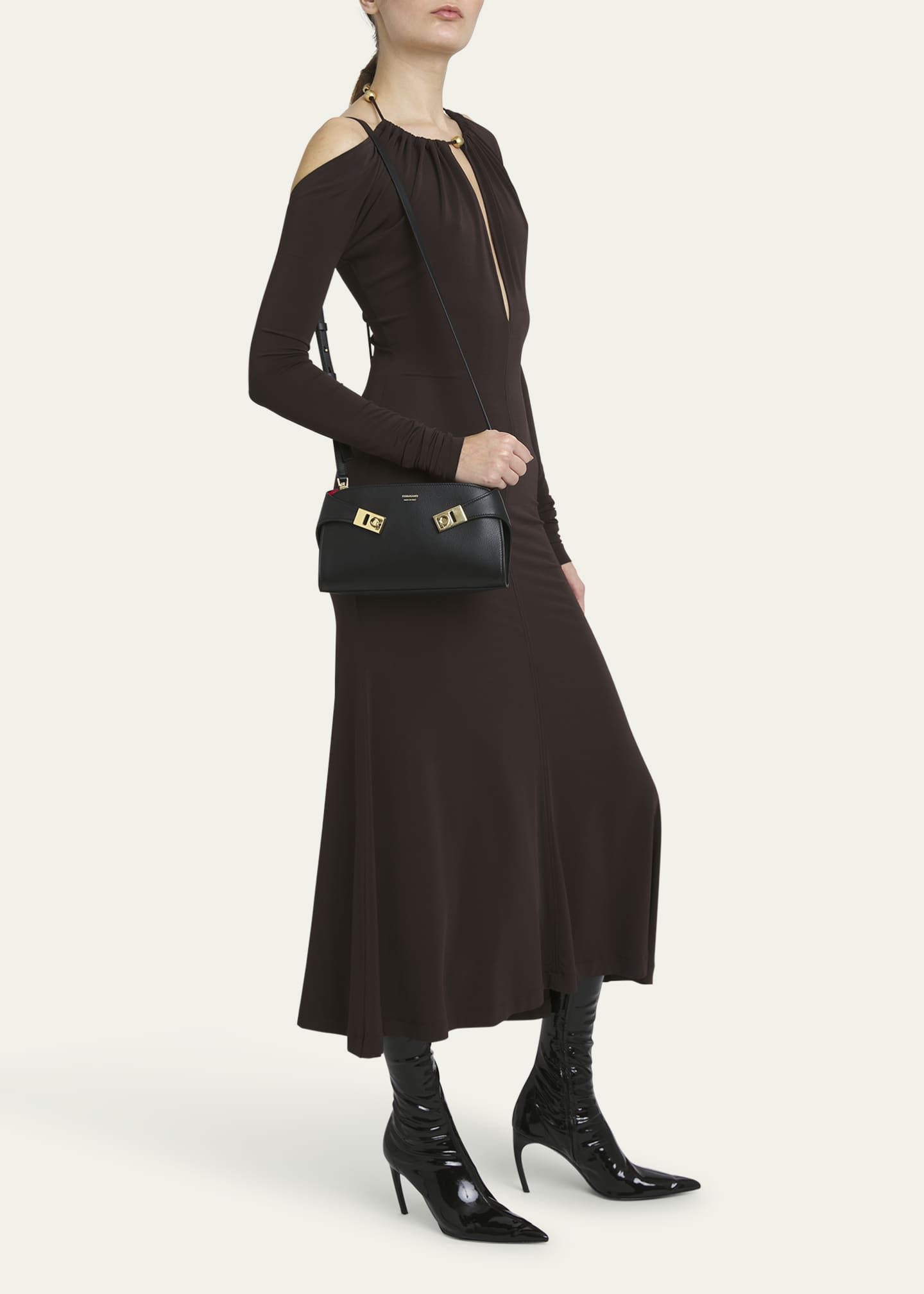 Ferragamo Mini Hug Leather Crossbody Bag Image 5 of 5