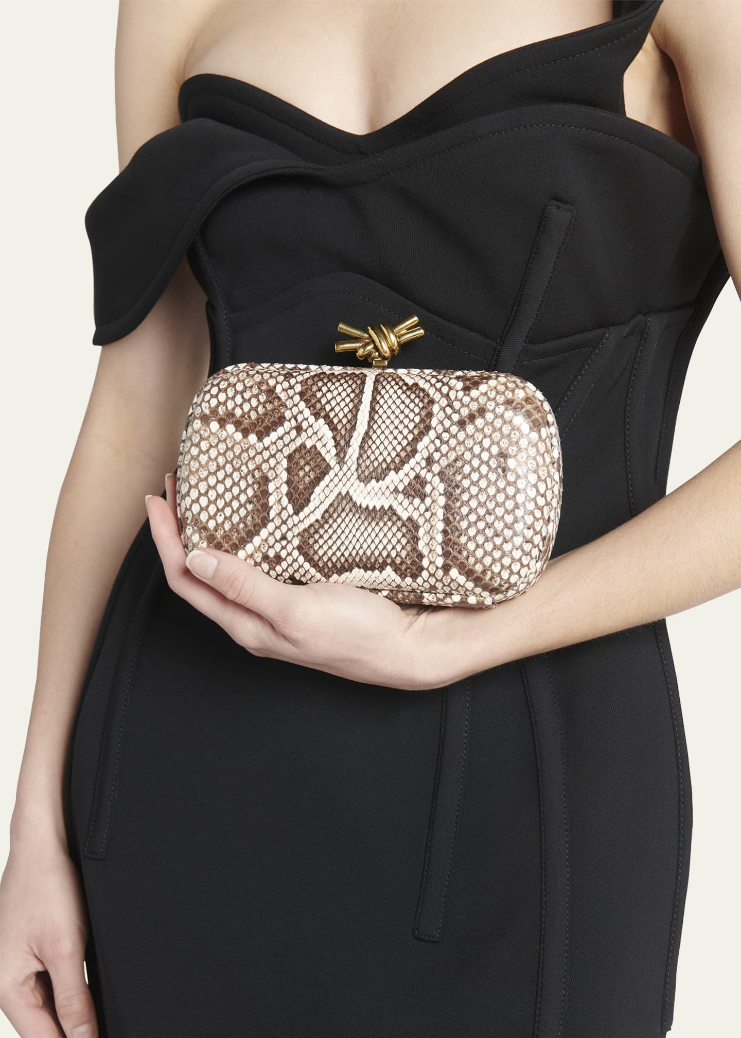 Bottega veneta python clutch new arrivals
