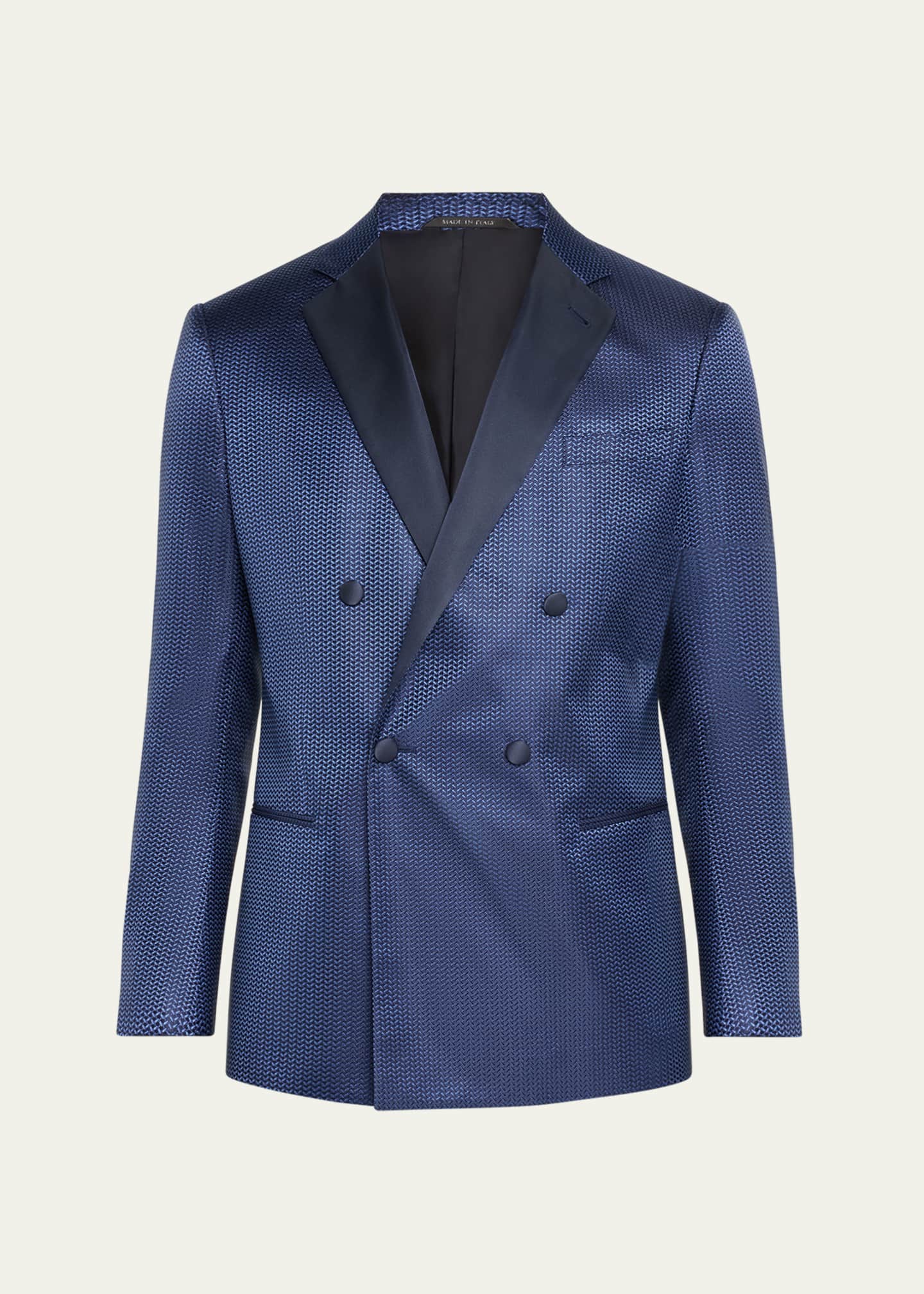 Giorgio Armani Men's Chevron Double-Breasted Dinner Jacket Image 1 of 5