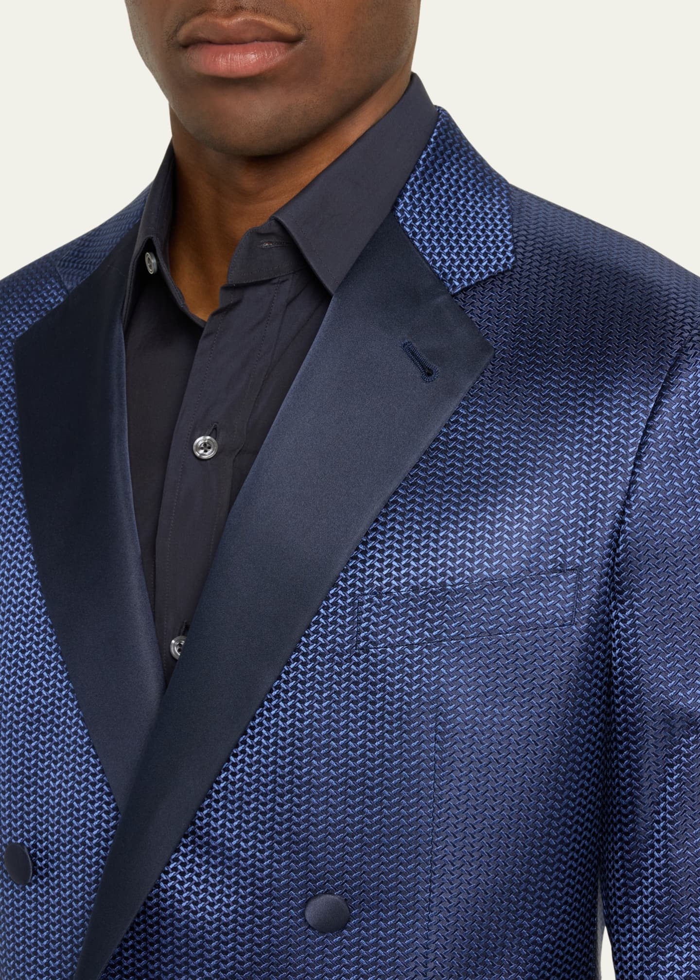 Giorgio Armani Men's Chevron Double-Breasted Dinner Jacket Image 5 of 5