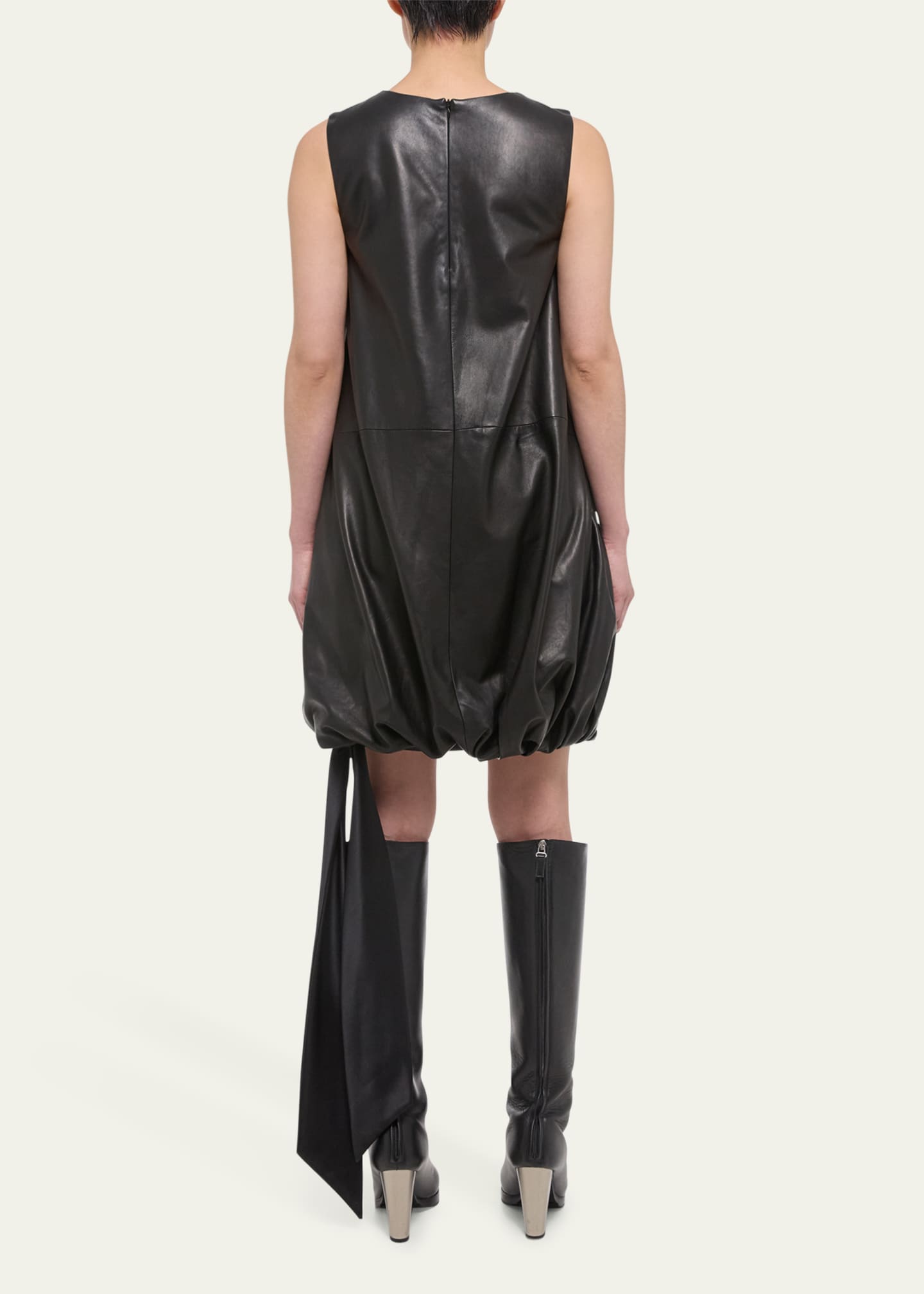 Helmut Lang Leather Bubble Dress Image 3 of 5