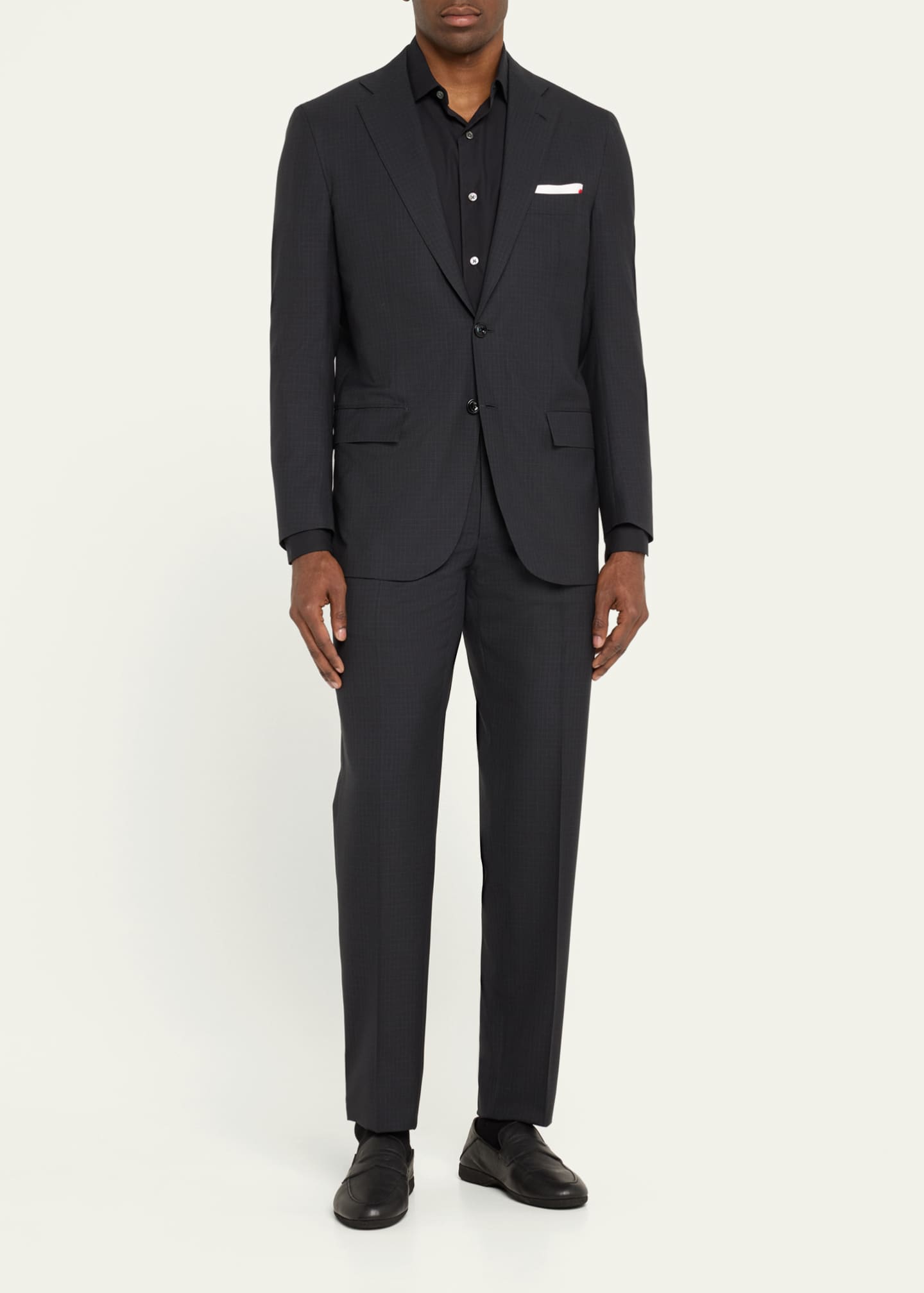Kiton Men's Grid Check Wool Suit Image 2 of 5