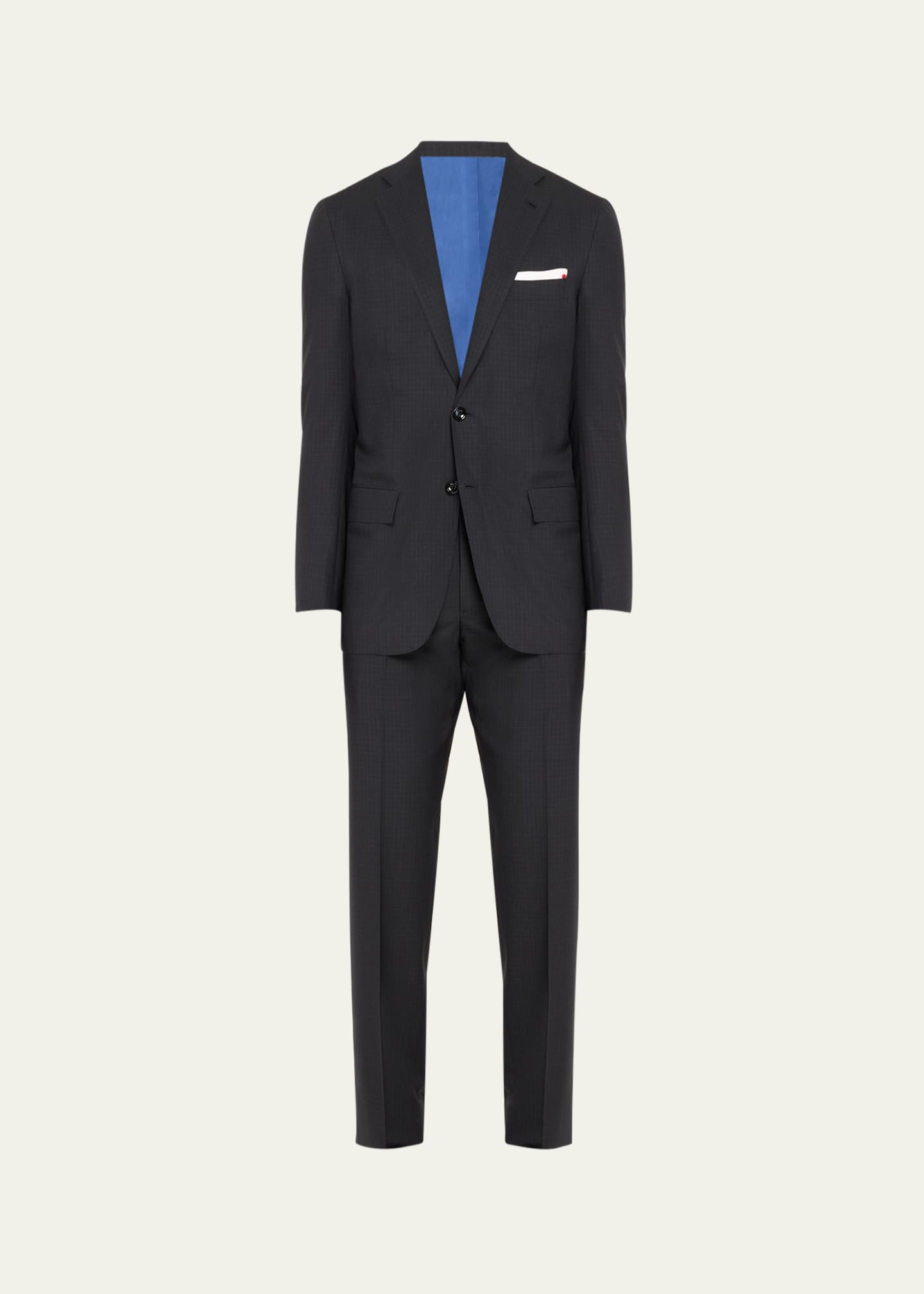 Kiton Men's Grid Check Wool Suit Image 1 of 5