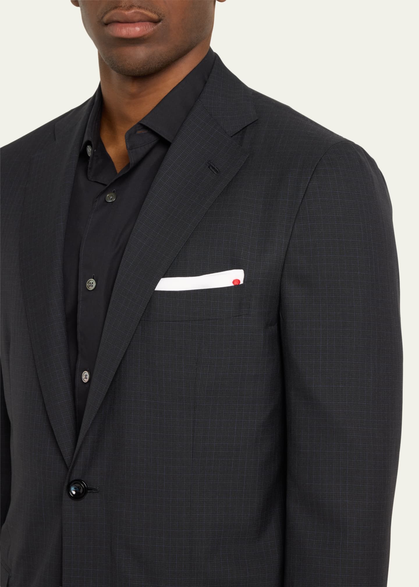 Kiton Men's Grid Check Wool Suit Image 5 of 5