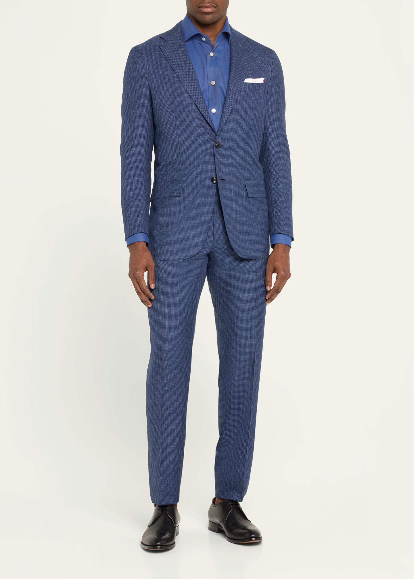 Kiton Men's Mini-Houndstooth Wool Suit - Bergdorf Goodman
