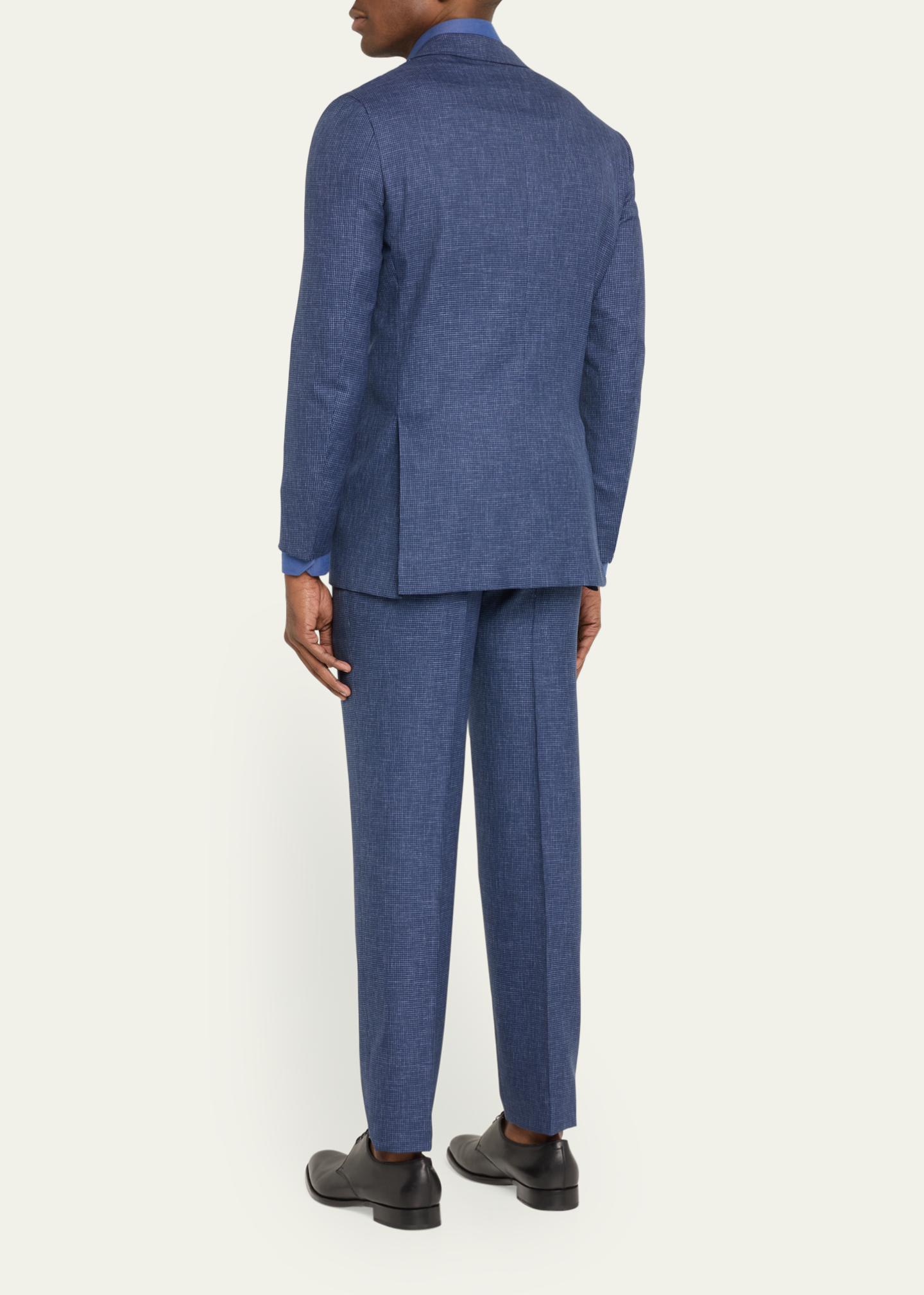 Kiton Men's Mini-Houndstooth Wool Suit - Bergdorf Goodman