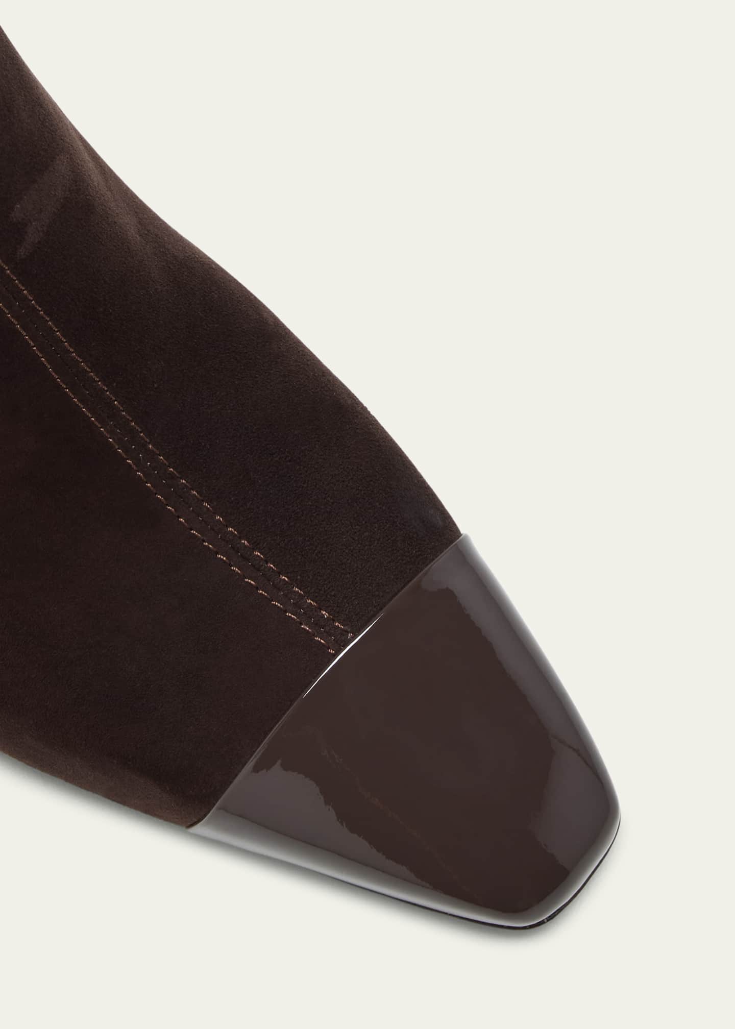 Ferragamo Sambi Cap-Toe Ankle Booties Image 5 of 5