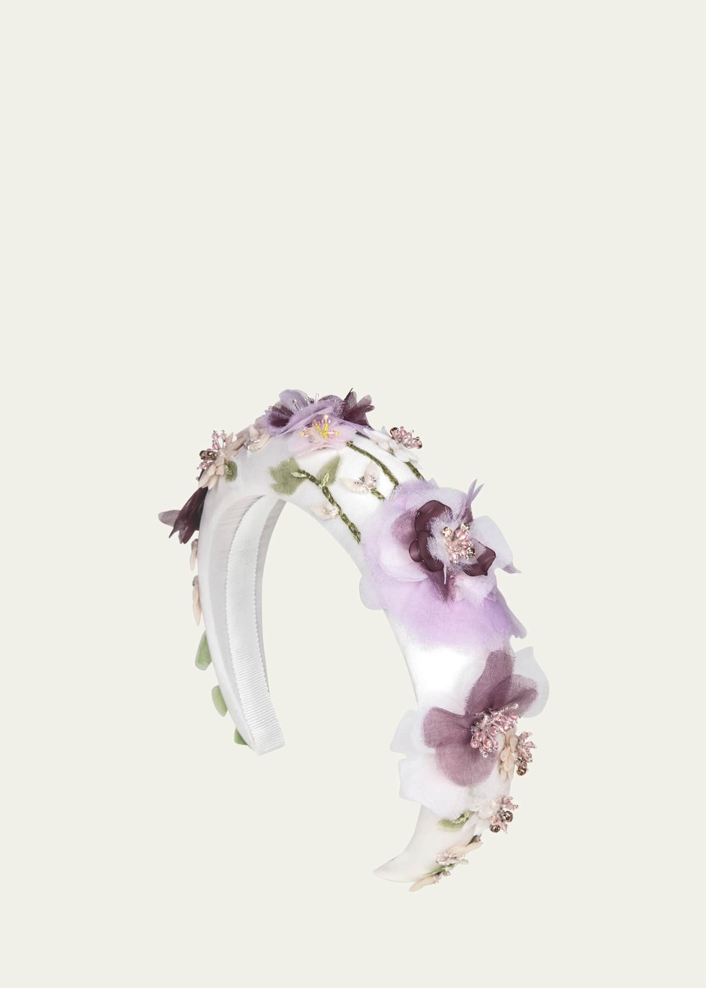 Jennifer Behr Lindy Floral Padded Silk Headband
