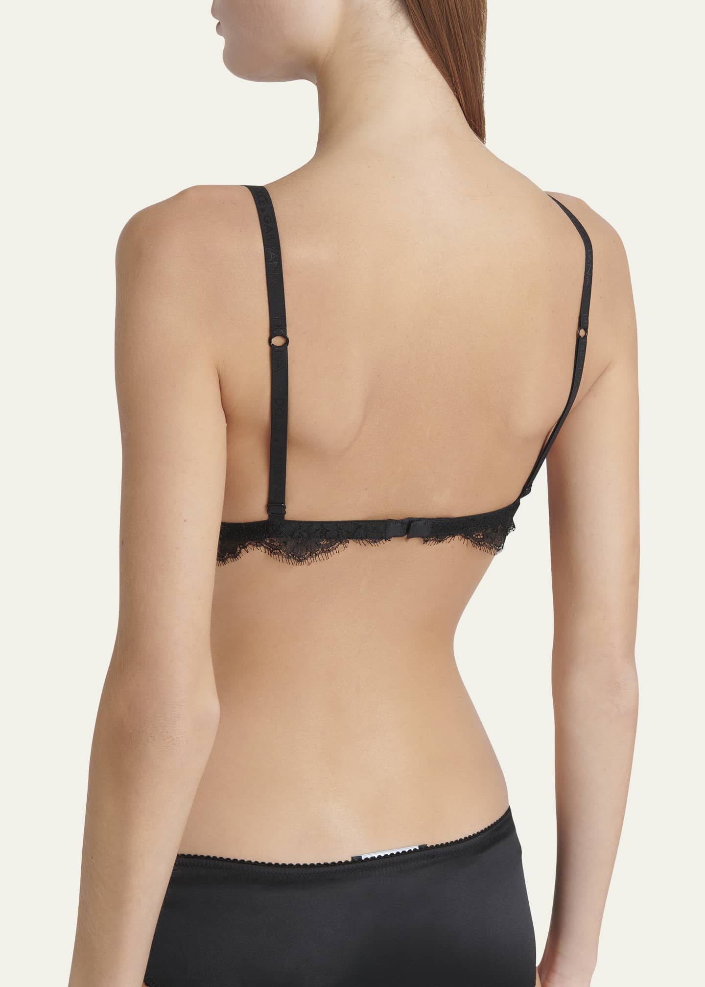 ブラジャー DOLCE & GABBANA SATIN AND TULLE TRIANGLE BRA Dolce&Gabbana Lace-Trim Silk Satin & Tulle Triangle Bra