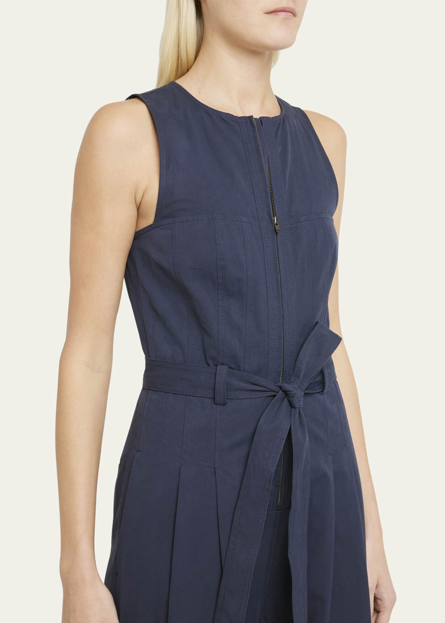 Ulla Johnson Marin Sleeveless Belted Wide Leg Cotton Jumpsuit