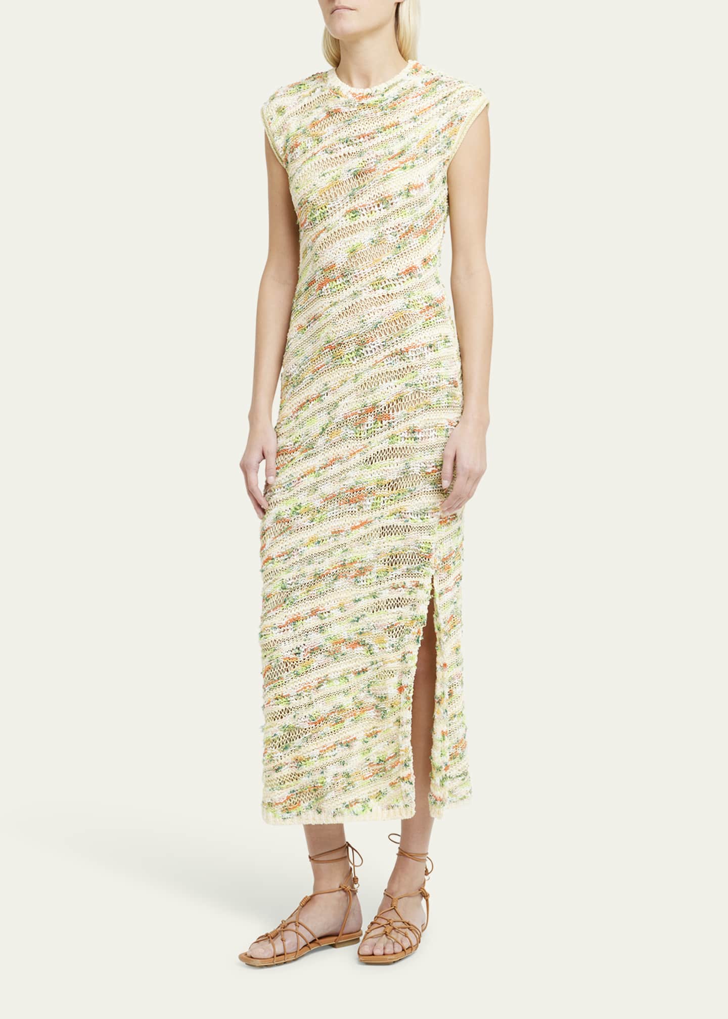 Ulla Johnson Dune Floral Pastel Short-Sleeve Knit Dress - Bergdorf Goodman