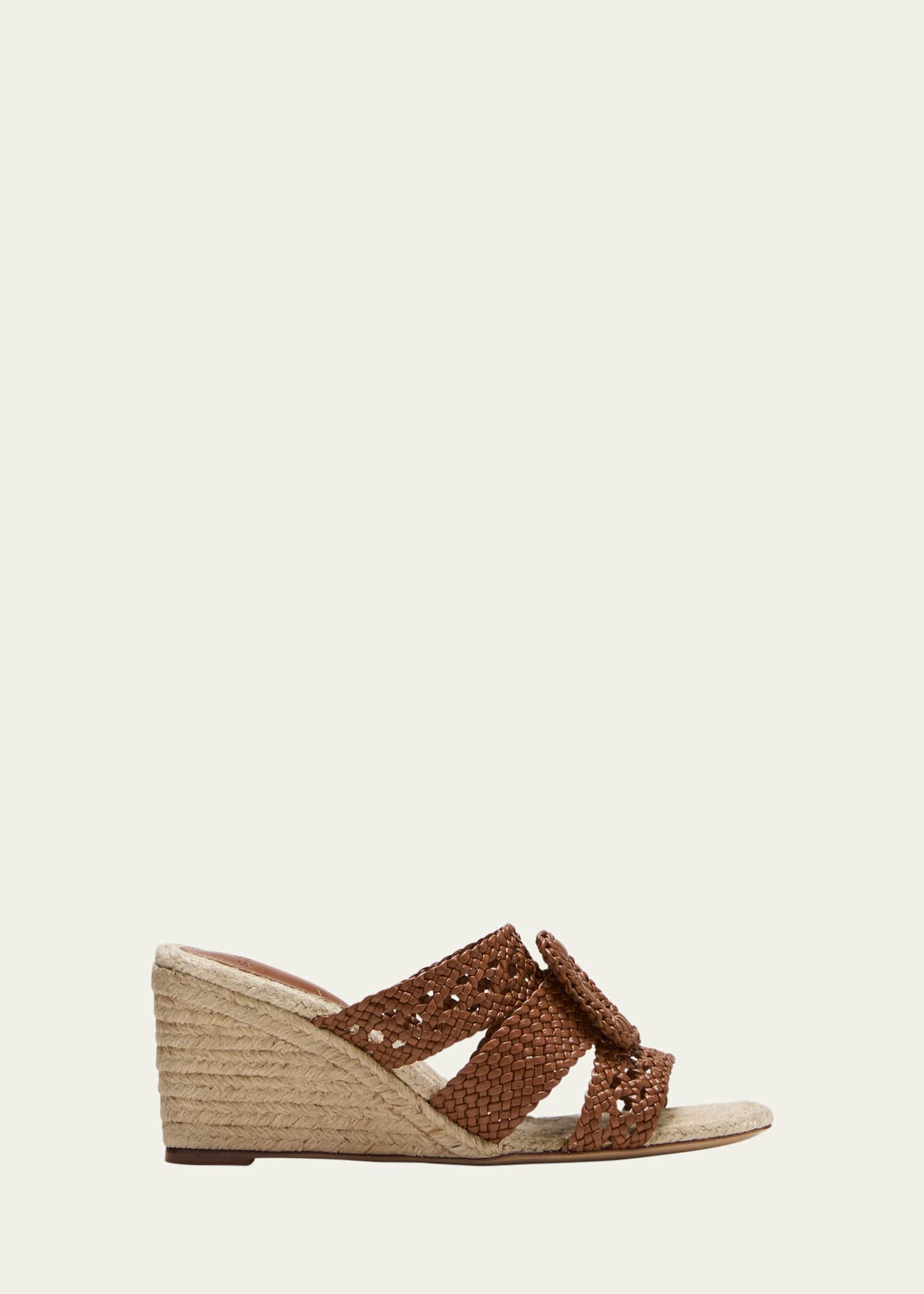 Woven outlet leather espadrilles