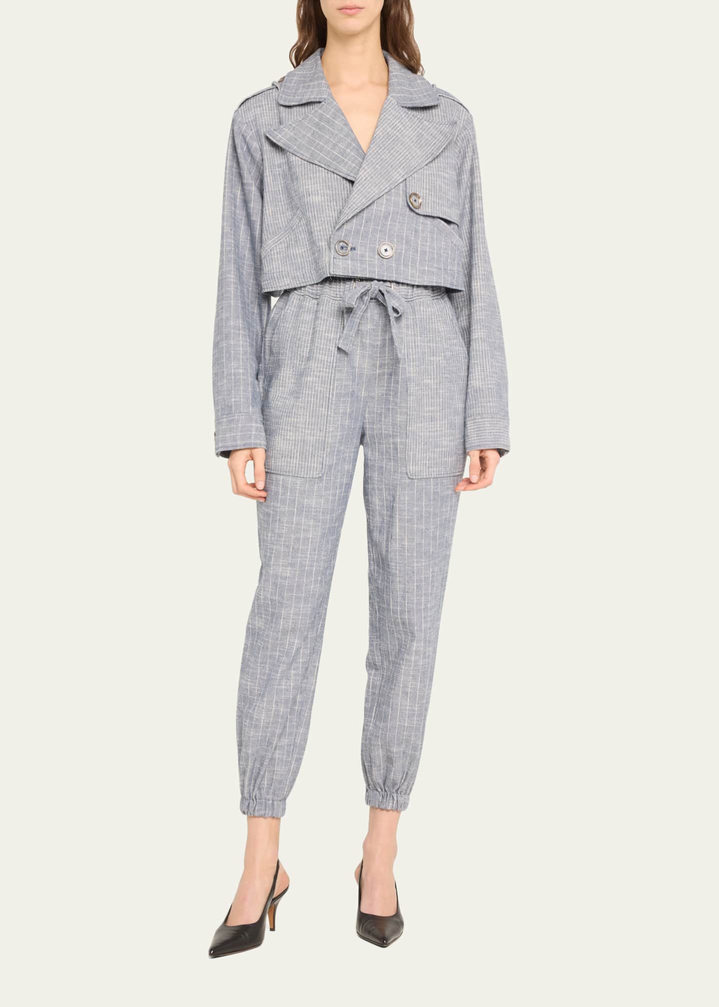 Ramy Brook Annika Striped Cropped Jacket - Bergdorf Goodman