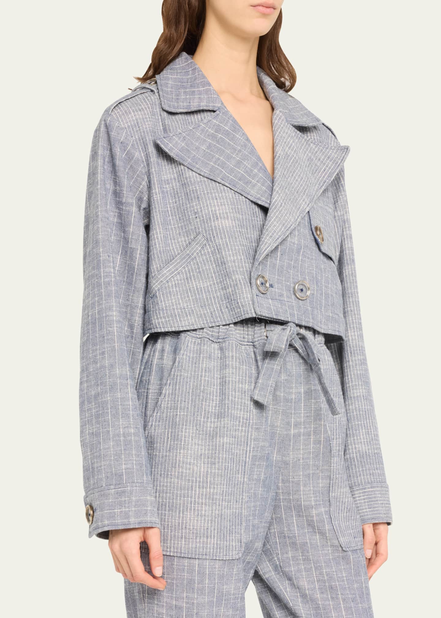 Ramy Brook Annika Striped Cropped Jacket - Bergdorf Goodman