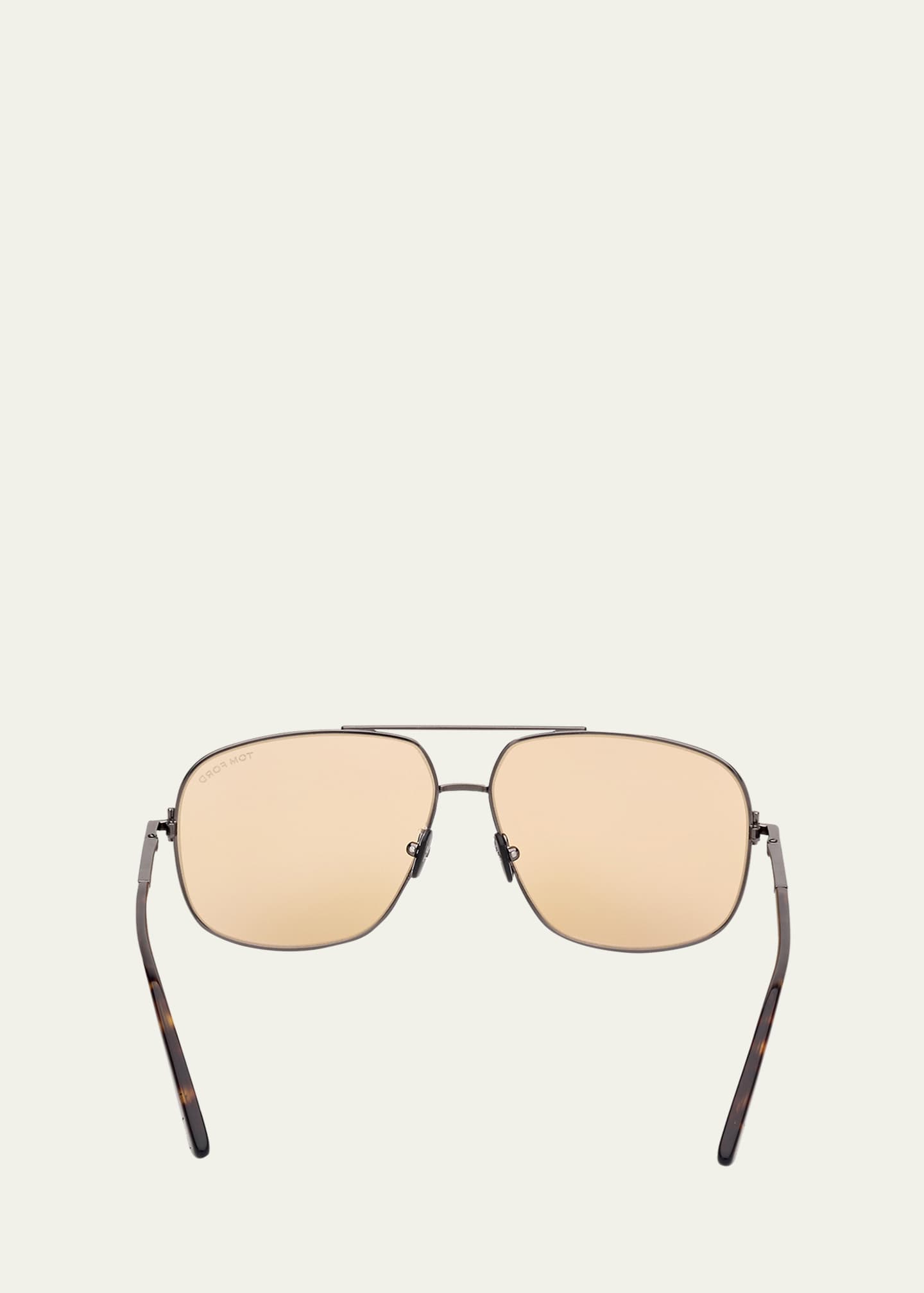 TOM FORD Men's Tex Double-Bridge Metal Aviator Sunglasses Image 5 of 5
