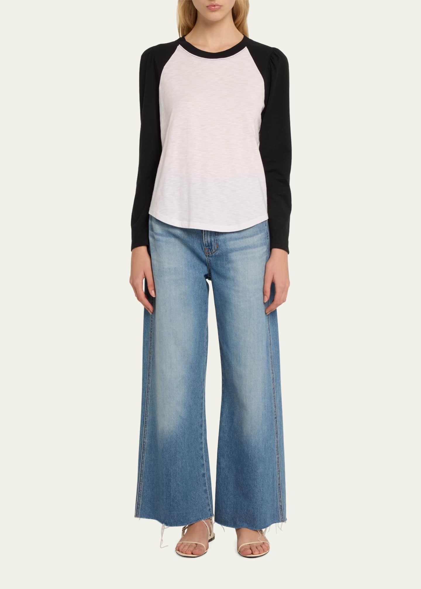 Veronica Beard Mason Long-Sleeve Baseball Tee Image 2 of 5