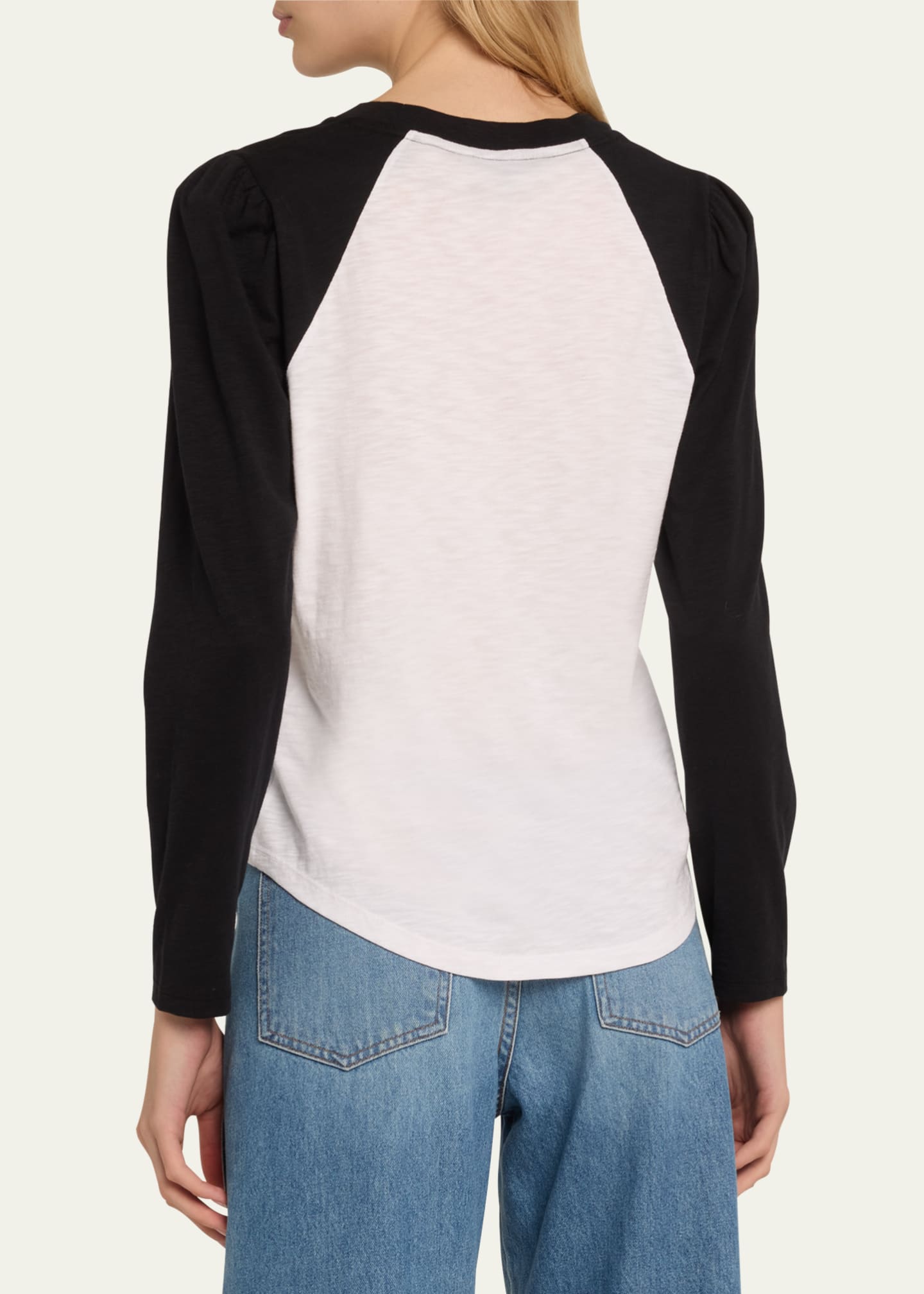 Veronica Beard Mason Long-Sleeve Baseball Tee Image 3 of 5