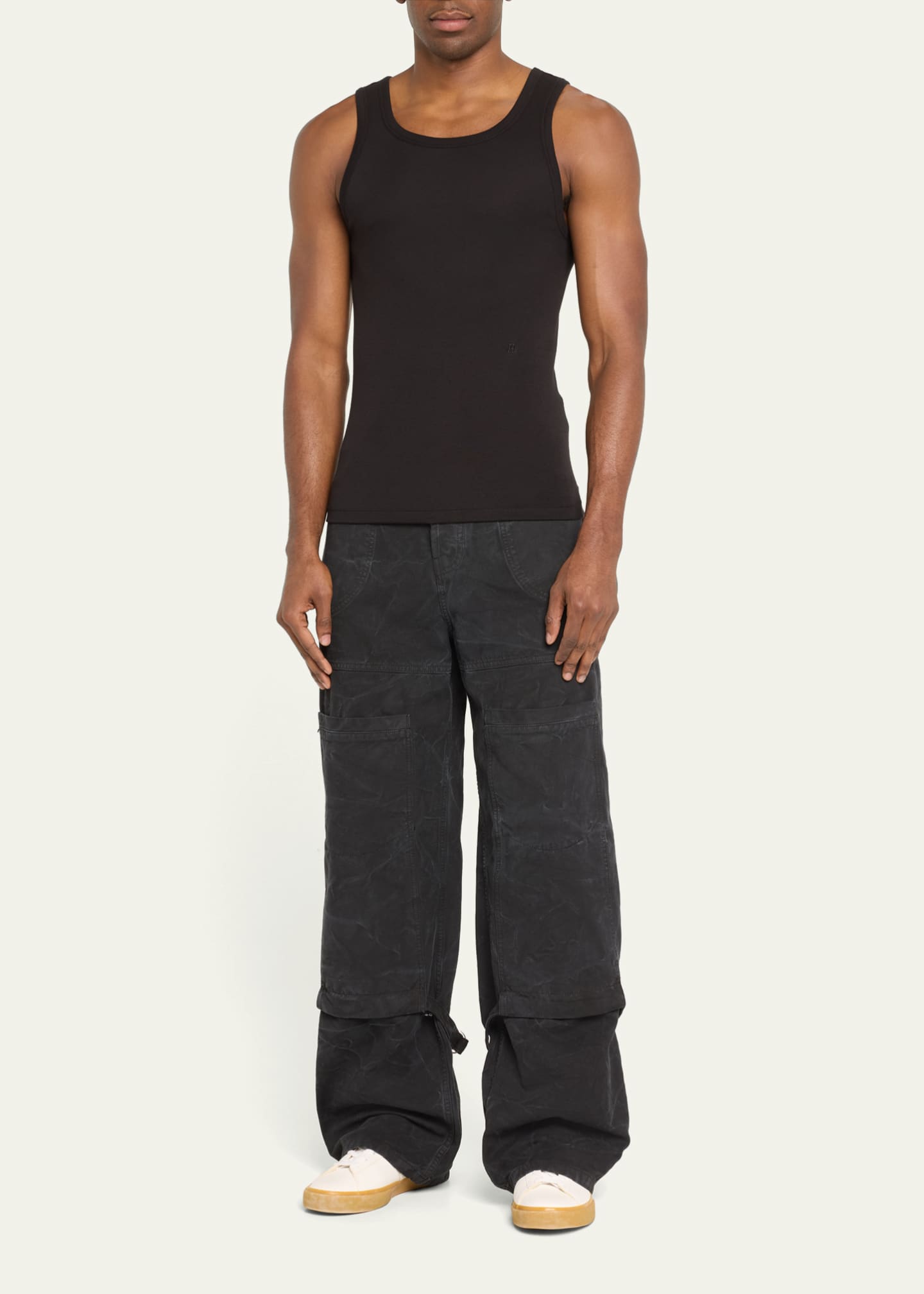 SOFT COTTON RIB TANK TOP | RED STRIPE main image 1
