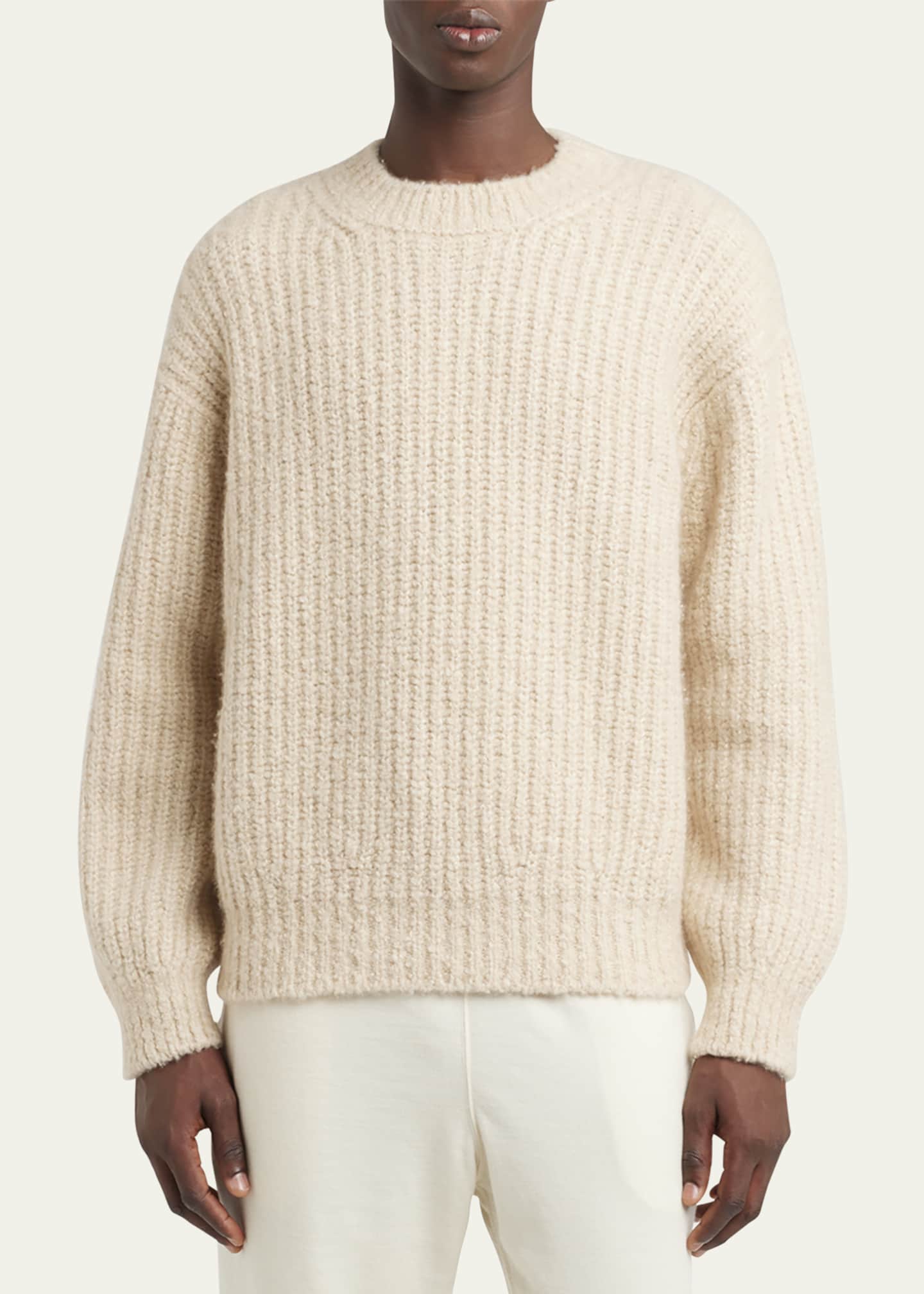 Loro Piana Men's Cocooning Cashmere Crewneck Sweater Image 4 of 5