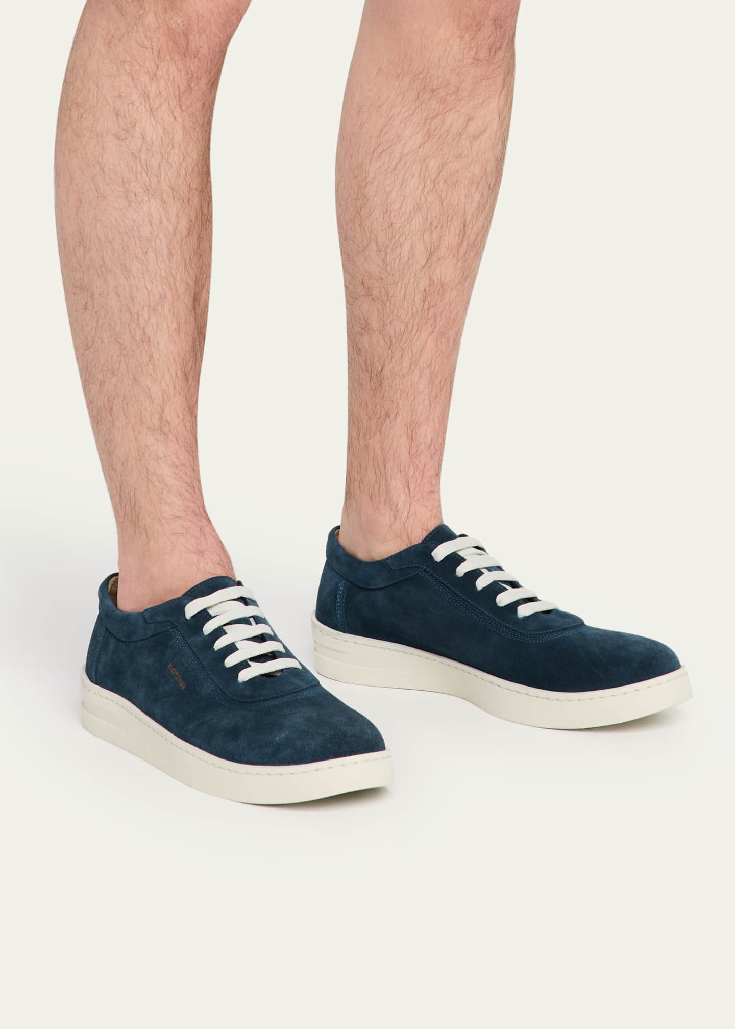 Stuart Weitzman Men's Hamptons Suede Low-Top Sneakers Image 2 of 5