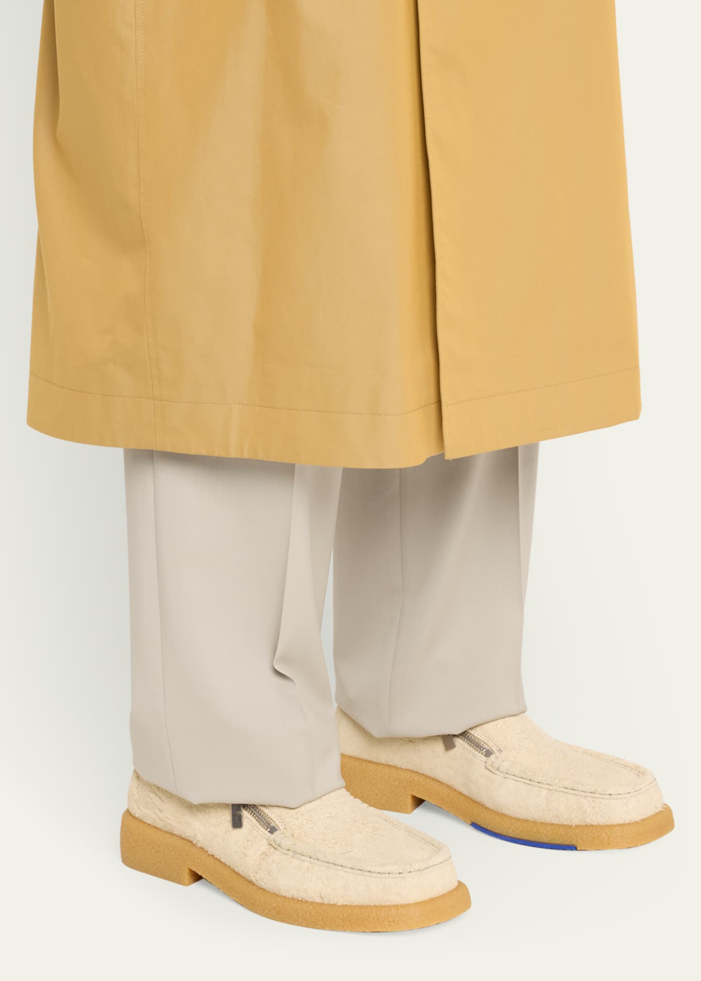 Burberry Men's Chance Textured Suede Zip Loafers Image 2 of 5