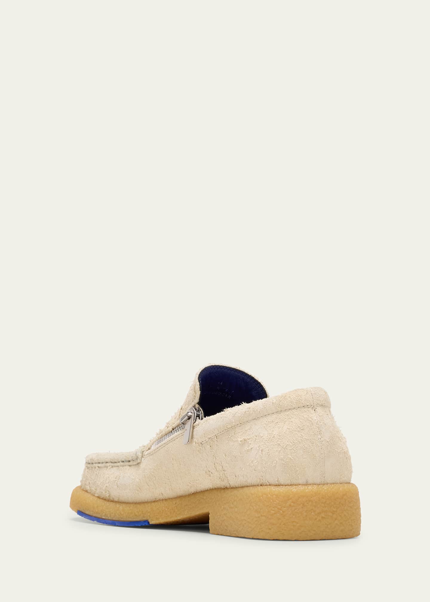 Burberry Men's Chance Textured Suede Zip Loafers Image 4 of 5