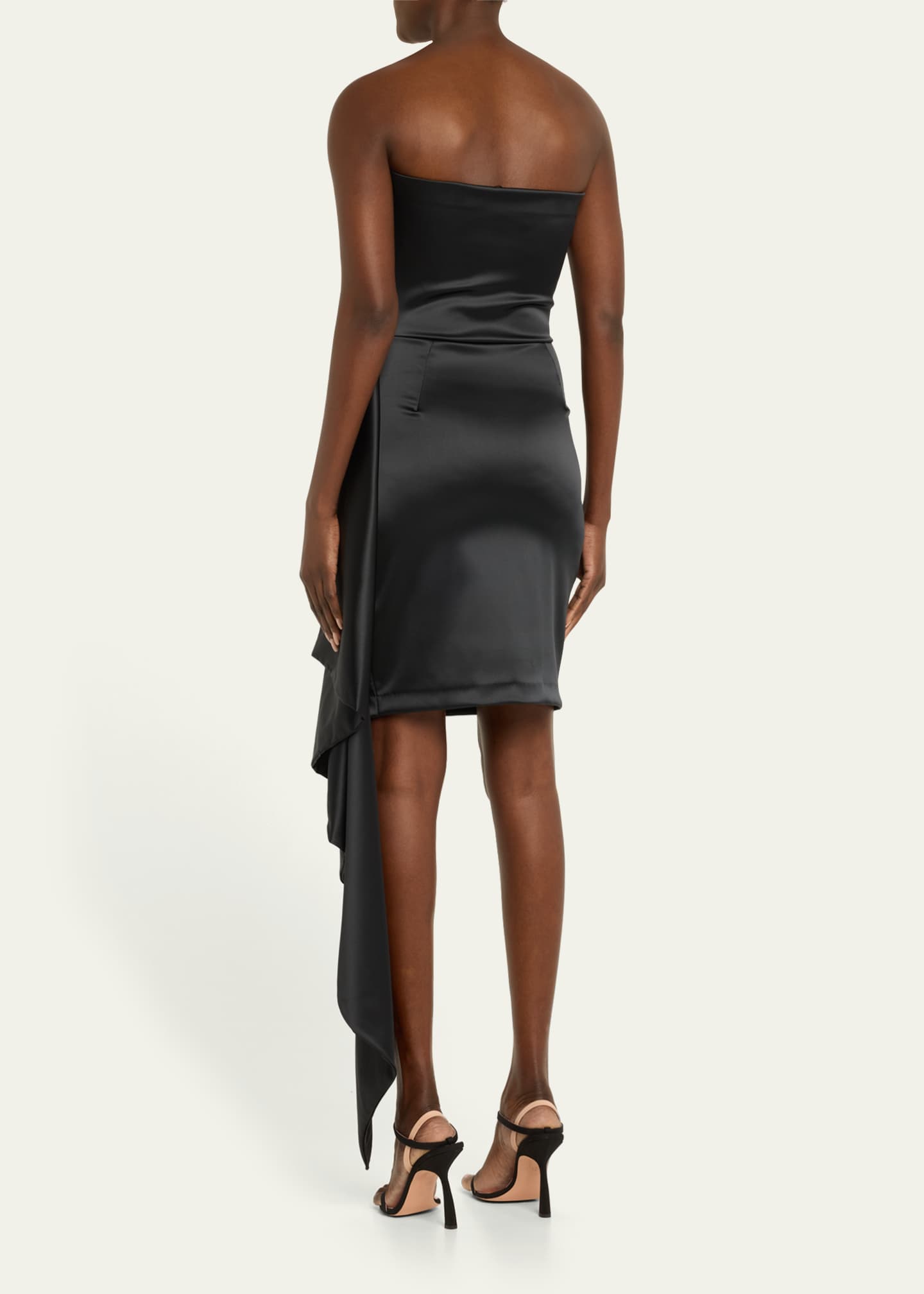 Chiara Boni La Petite Robe Kazmer Strapless Draped Satin Midi