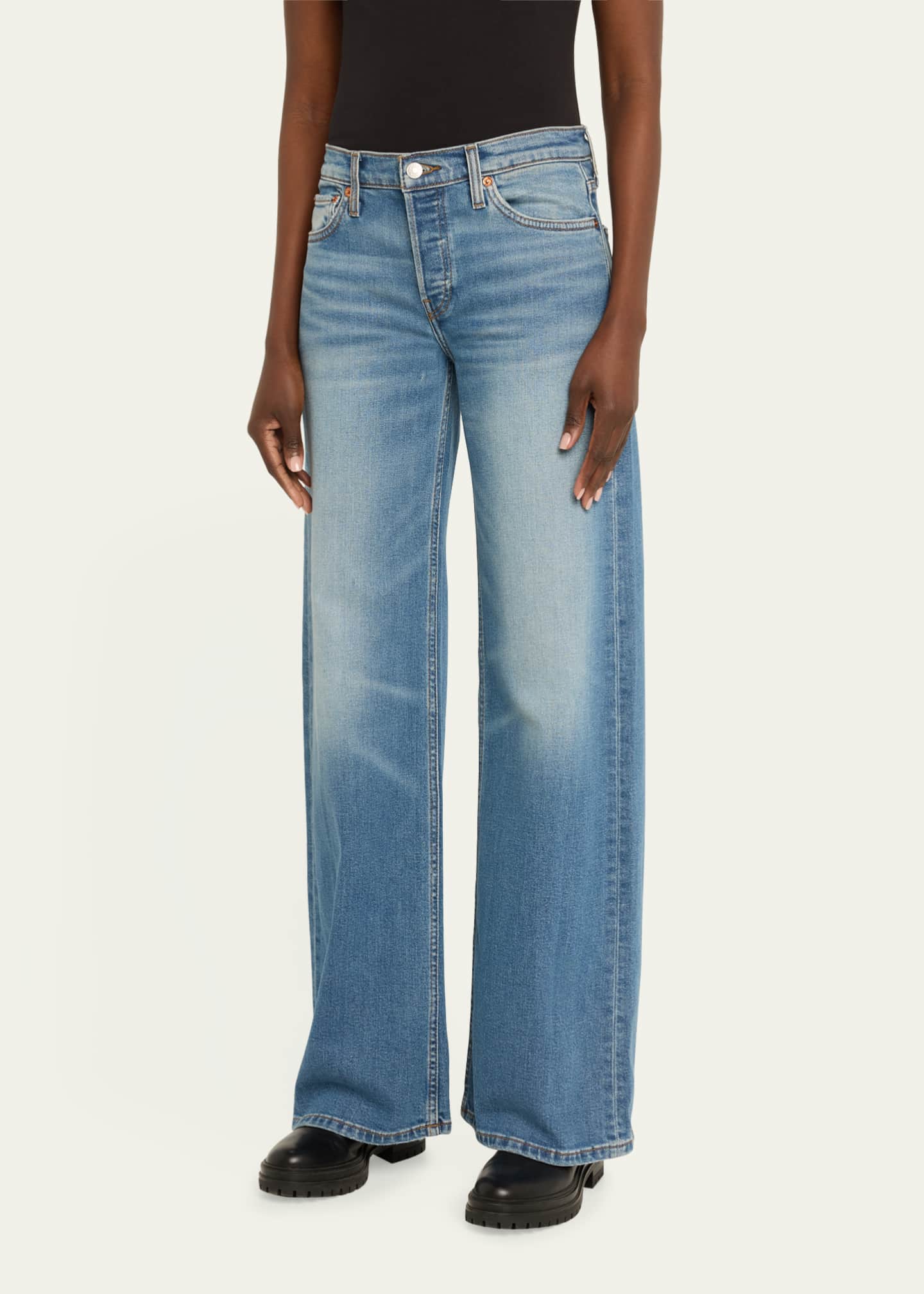 RE/DONE Mid-Rise Wide-Leg Jeans - Bergdorf Goodman