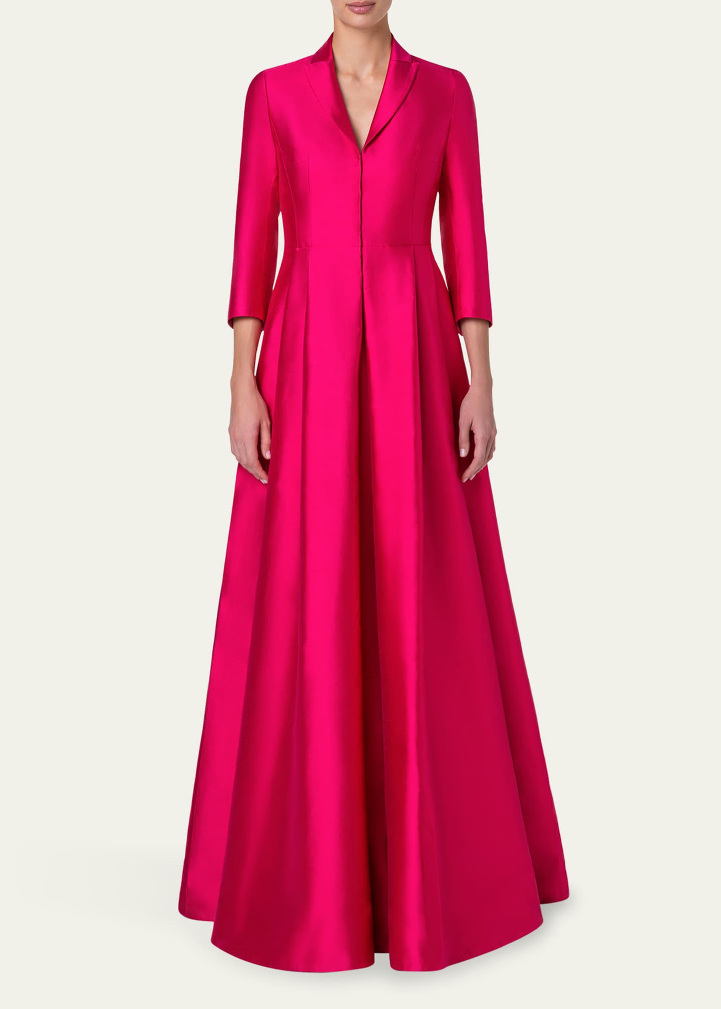 Akris Pintuck Silk Coat Dress Gown Image 2 of 5