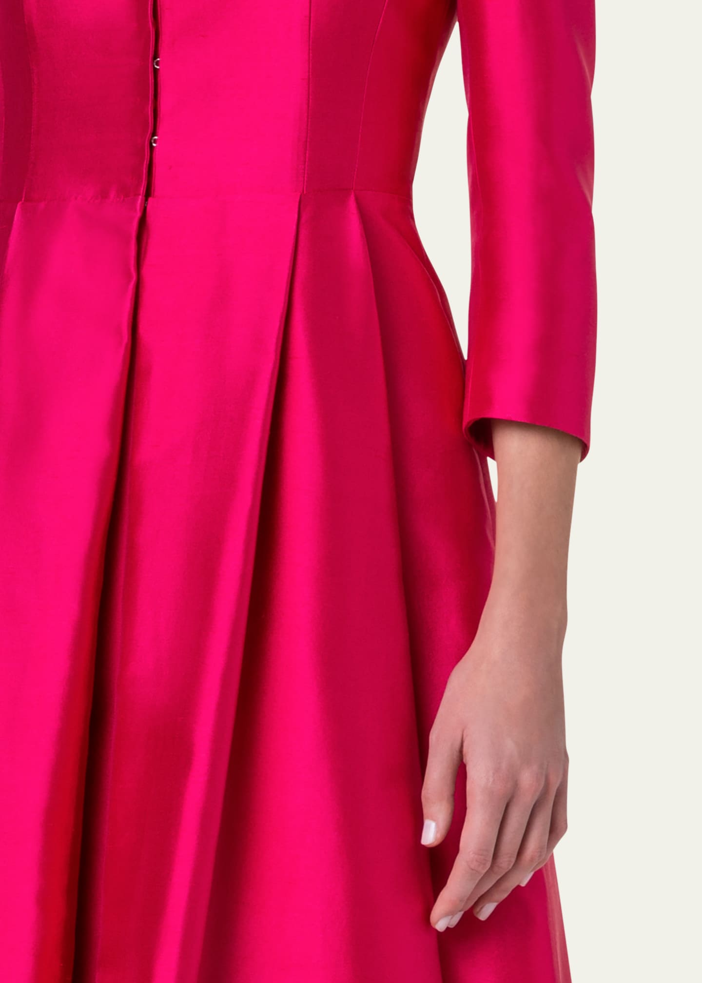 Akris Pintuck Silk Coat Dress Gown Image 5 of 5