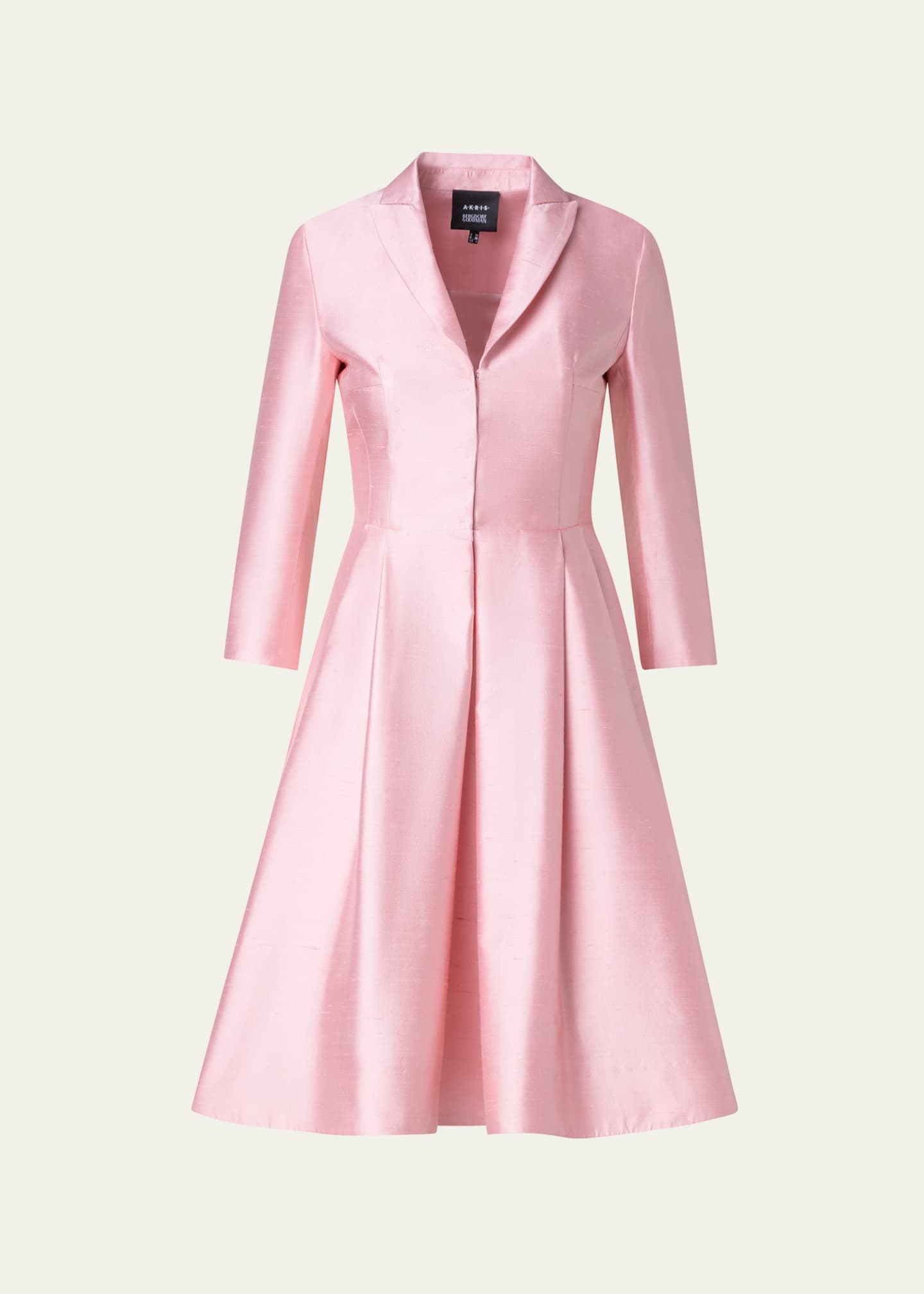 Akris Pintuck Silk Coat Dress